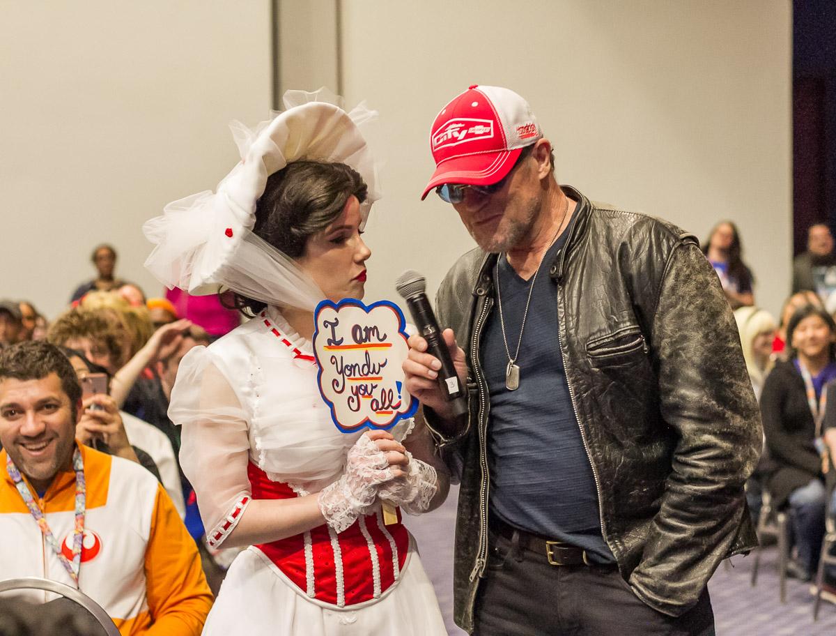 Mary Poppins and Michael Rooker