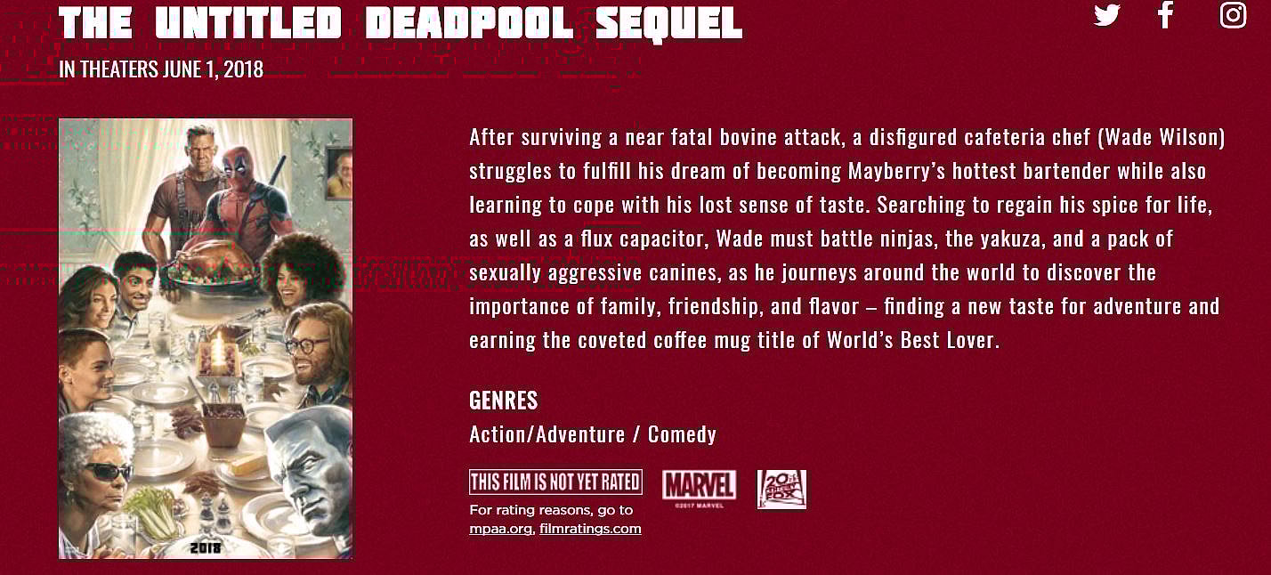 Deadpool Title and Synopsis