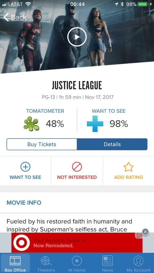 Justice League Rotten Tomatoes