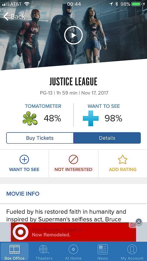 Justice League Rotten Tomatoes