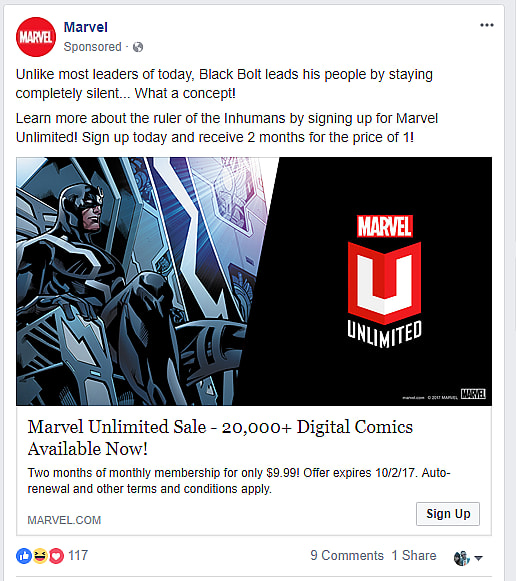 Marvel Ad Blackbolt/Trump