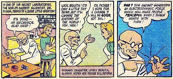 Dr. Sivana and daughter Georgia - Whiz Comics - Fawcett Publications