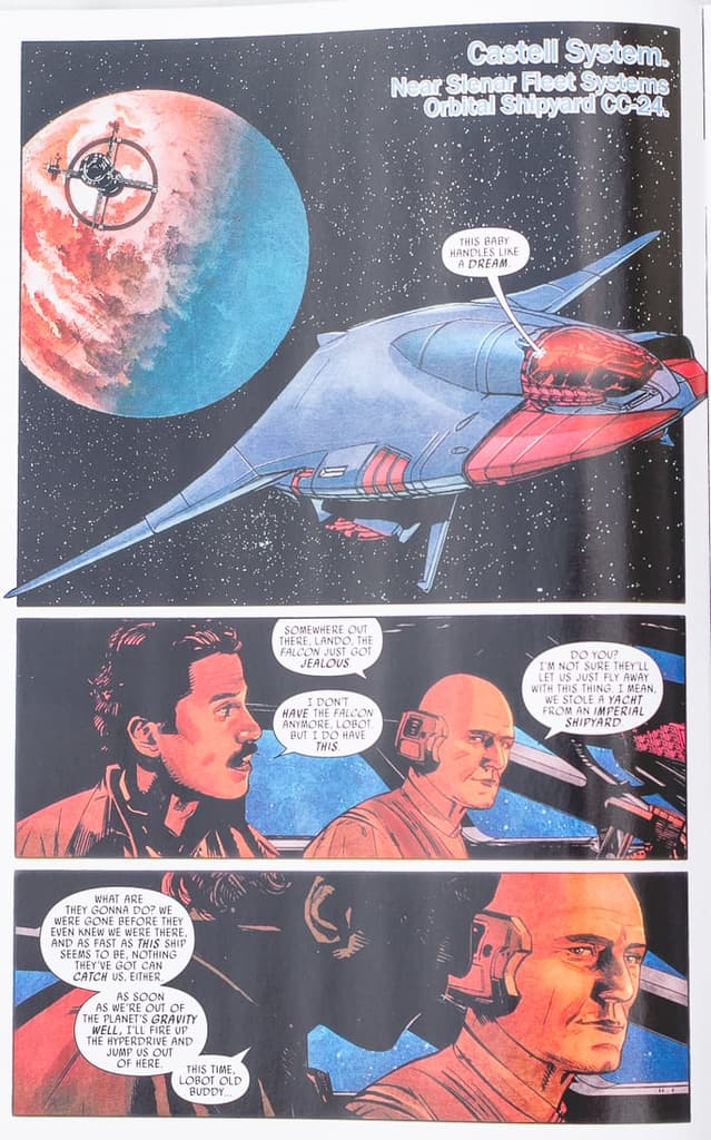Lando and Lobot steal the Emperor's ship