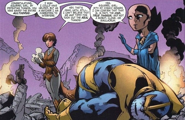 Squirrel Girl defeats Thanos