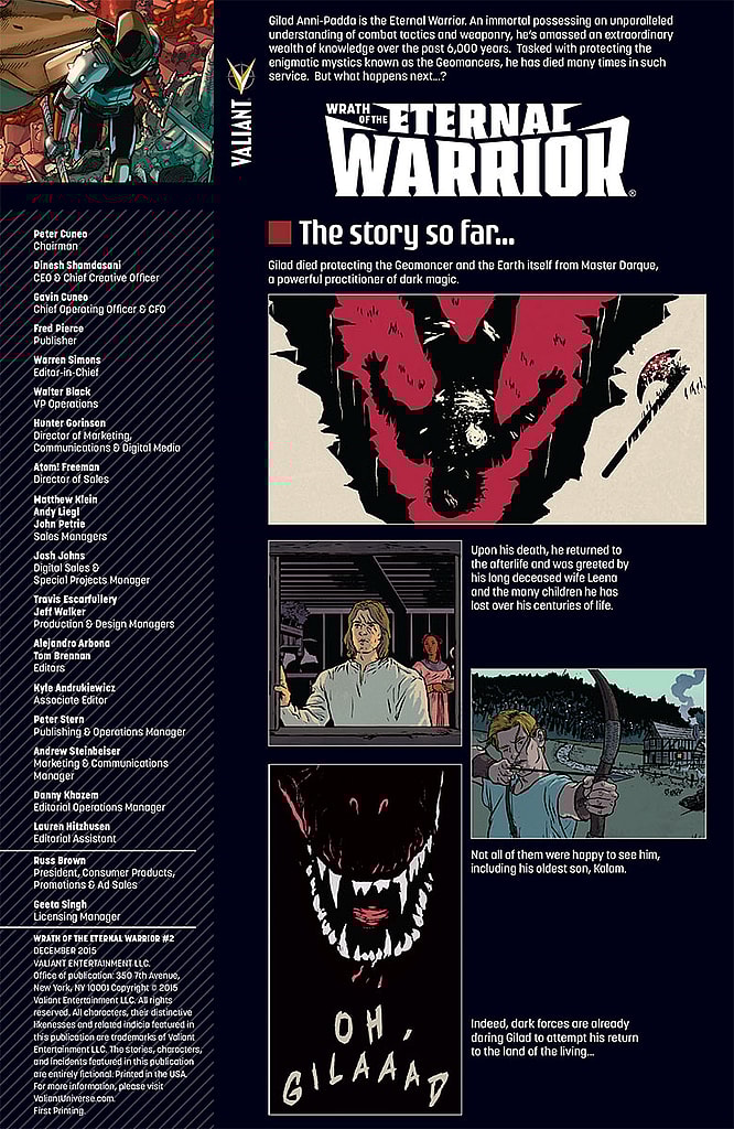 Wrath of the Eternal Warrior #2 Preview Page