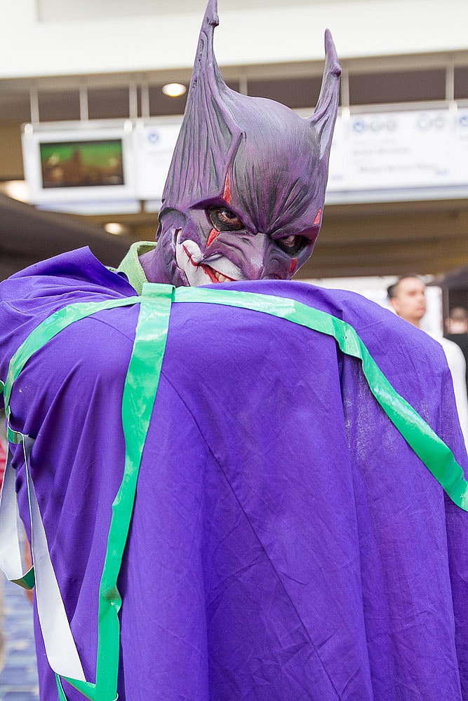 Joker dressed as Batman