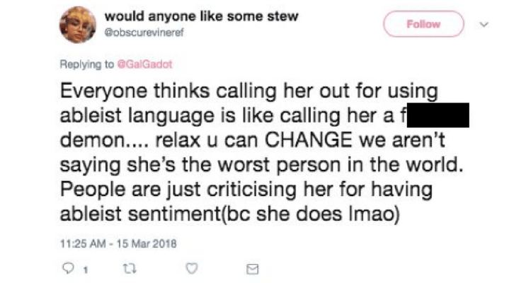 Gal Gadot Tweet response