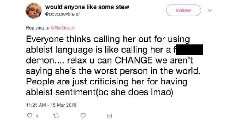 Gal Gadot Tweet response