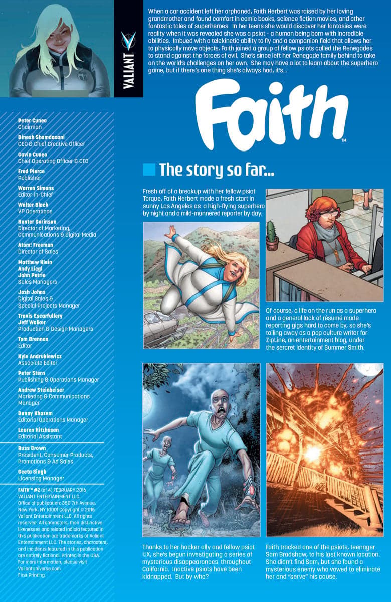 Faith #2 Preview Page
