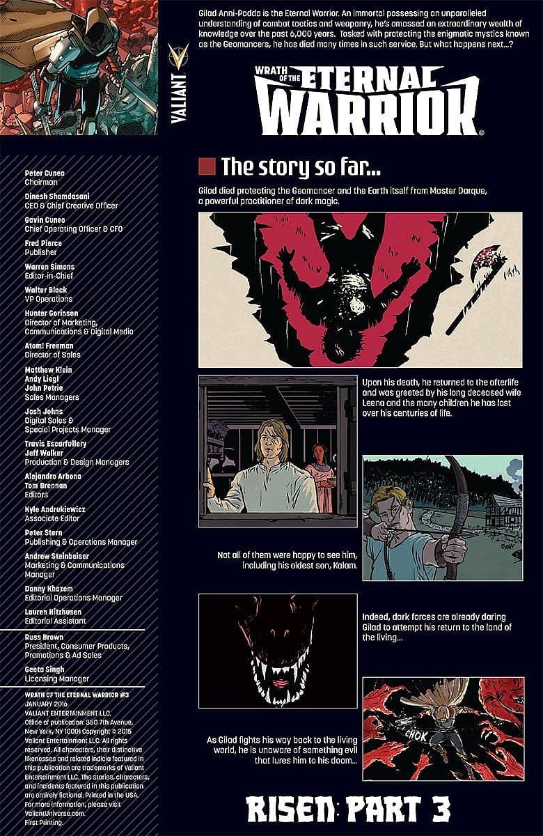 Wrath of the Eternal Warrior #3 Preview Page