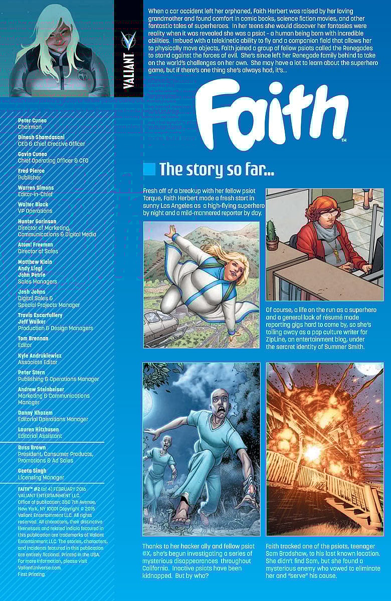 Faith #2 Preview Page