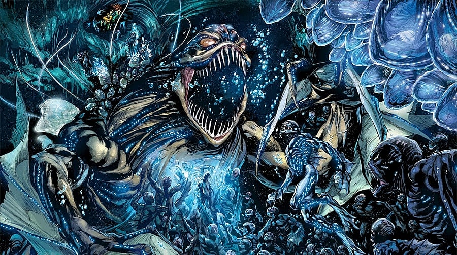 The Trench in "Aquaman" - Art by Ivan Reis - DC Comics