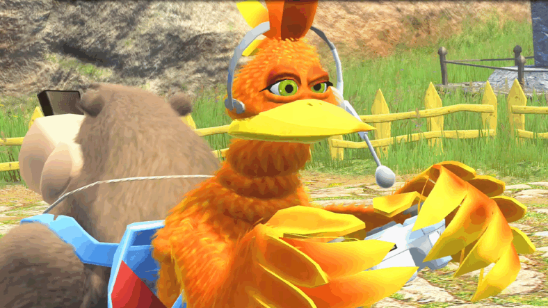 Kazooie (Chris Sutherland) goes achievement hunting in Banjo-Kazooie: Nuts and Bolts (2008), Rare