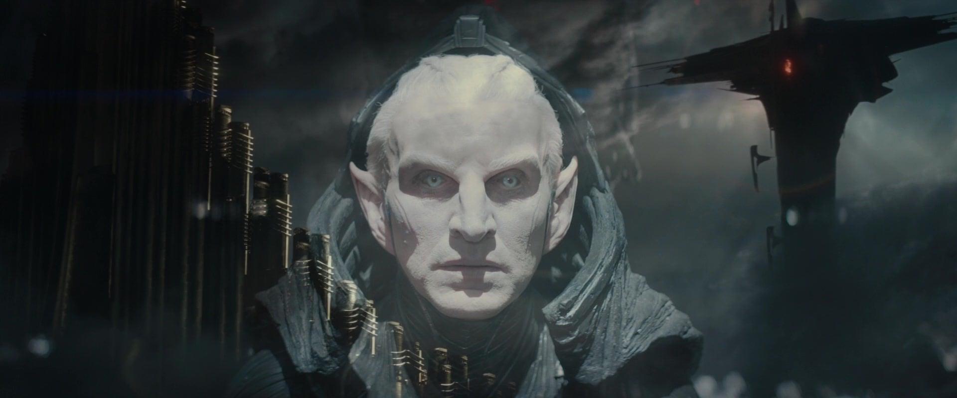 Malekith (Christopher Eccleston) prepares to attack Earth in Thor: The Dark World (2015), Marvel Entertainment