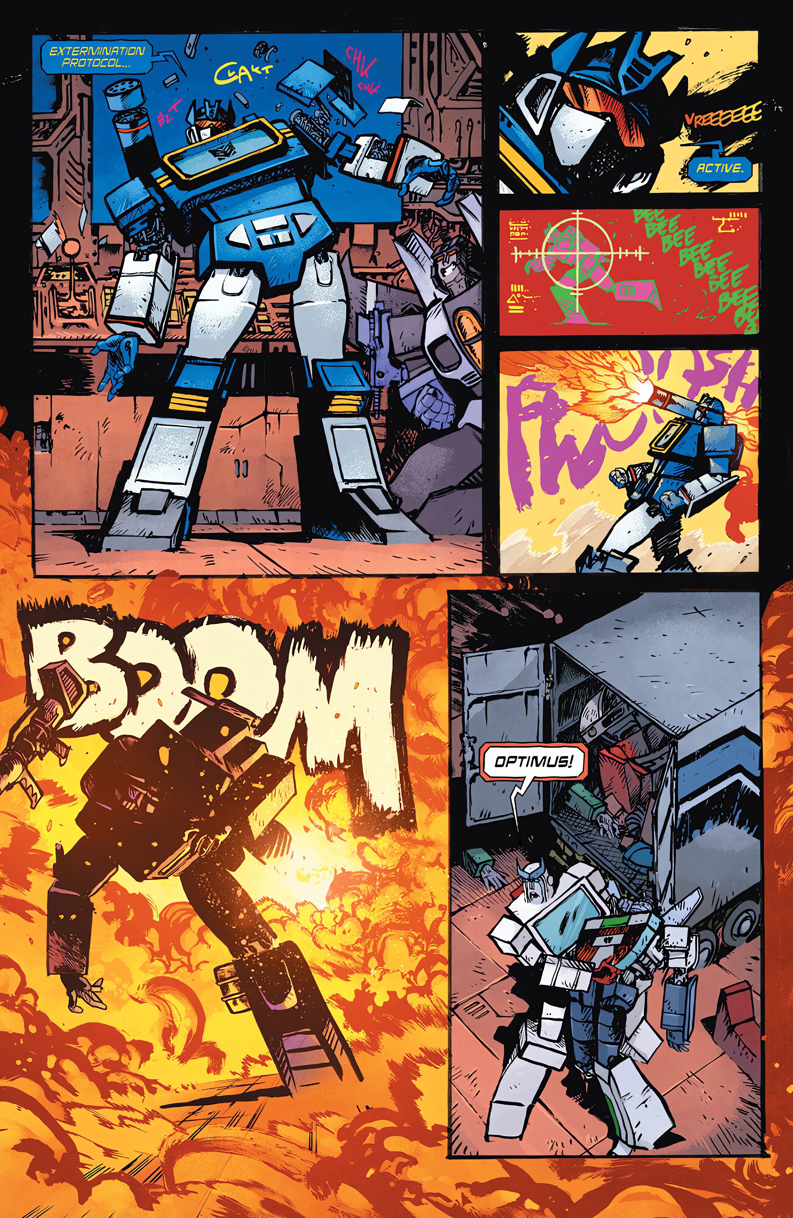 Transformers Issue #1 (2023), Skybound Entertainment. Words by Daniel Warren Johnson. Art by Daniel Warren Johnson and Mike Spicer.