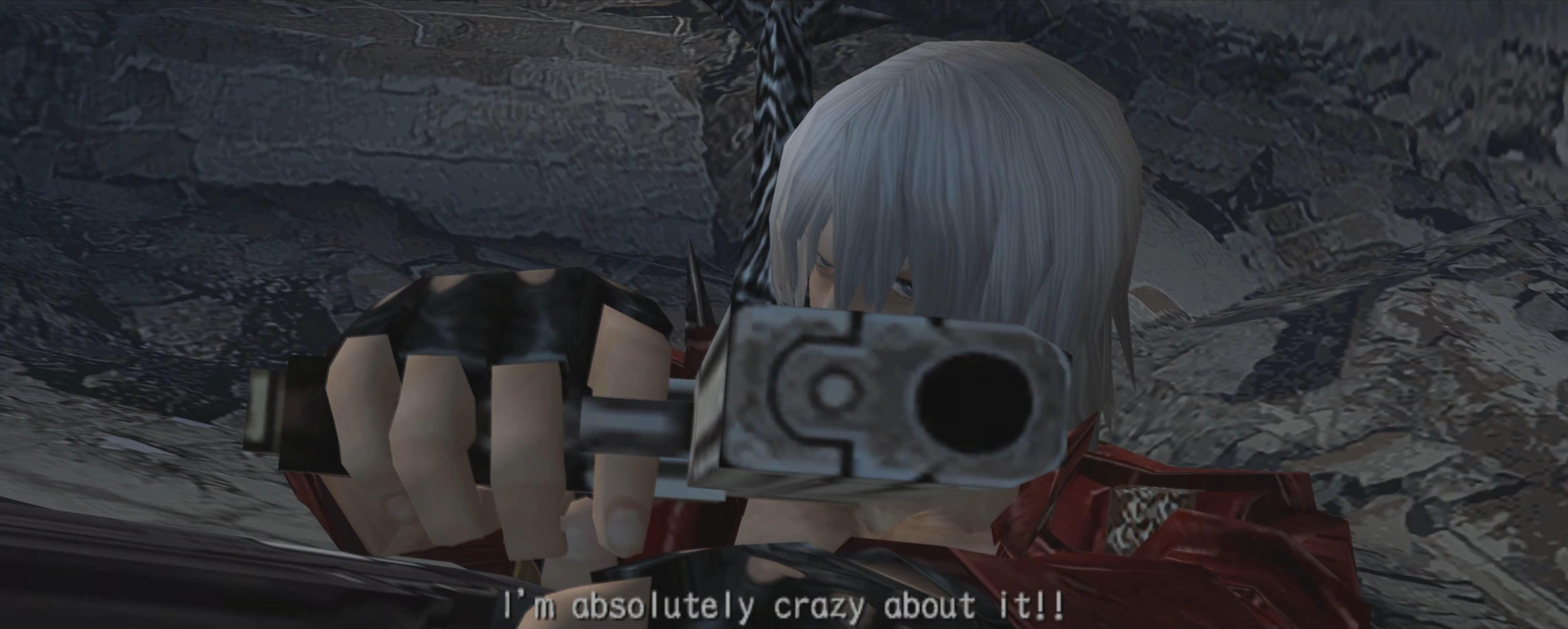 Dante (Reuben Langdon) embraces his new future as a demon hunter in Devil May Cry 3: Dante's Awakening (2005), Capcom