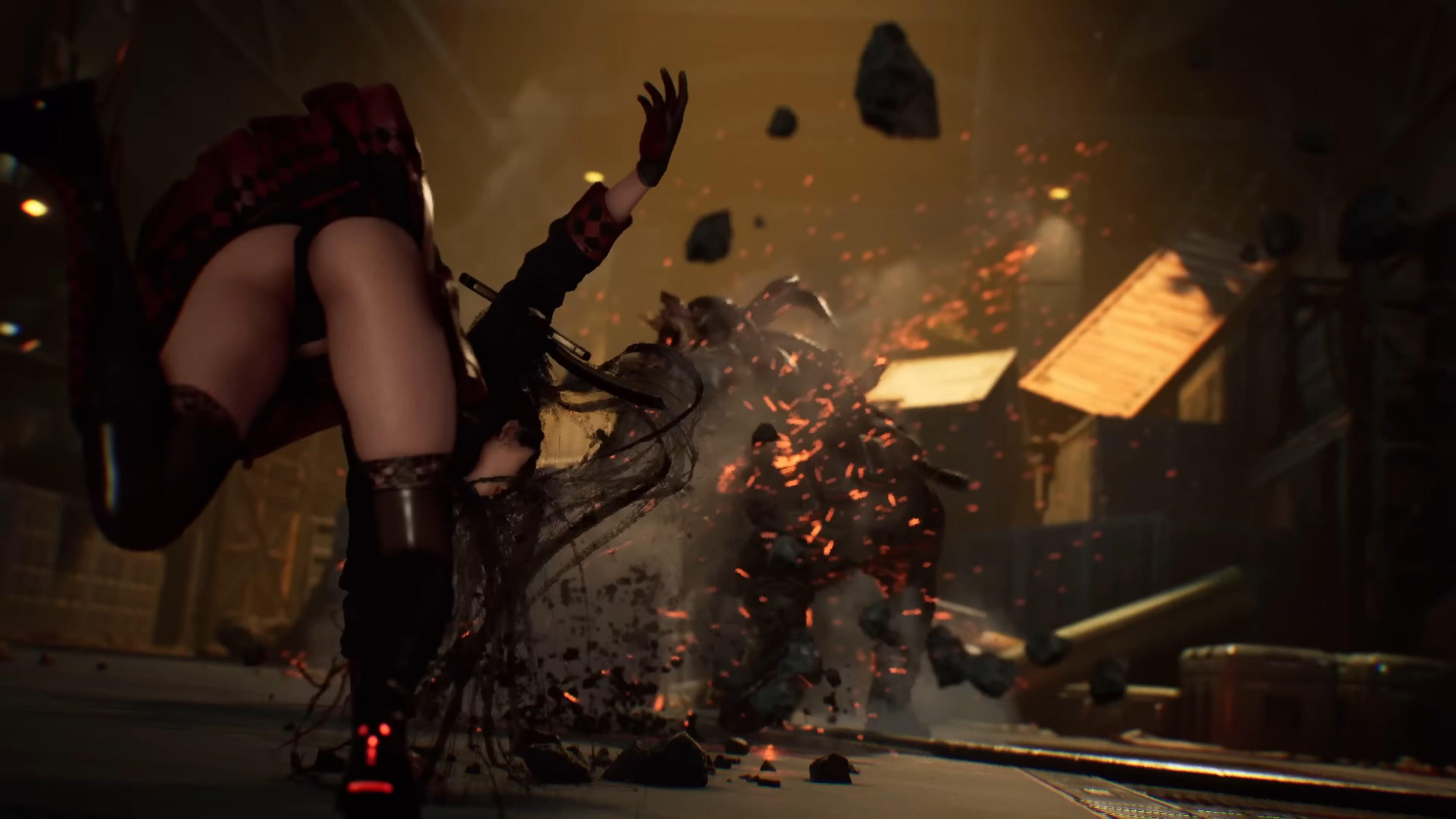 Eve (TBA) dodges a Naytiba's attack in Stellar Blade (2024), Shift Up