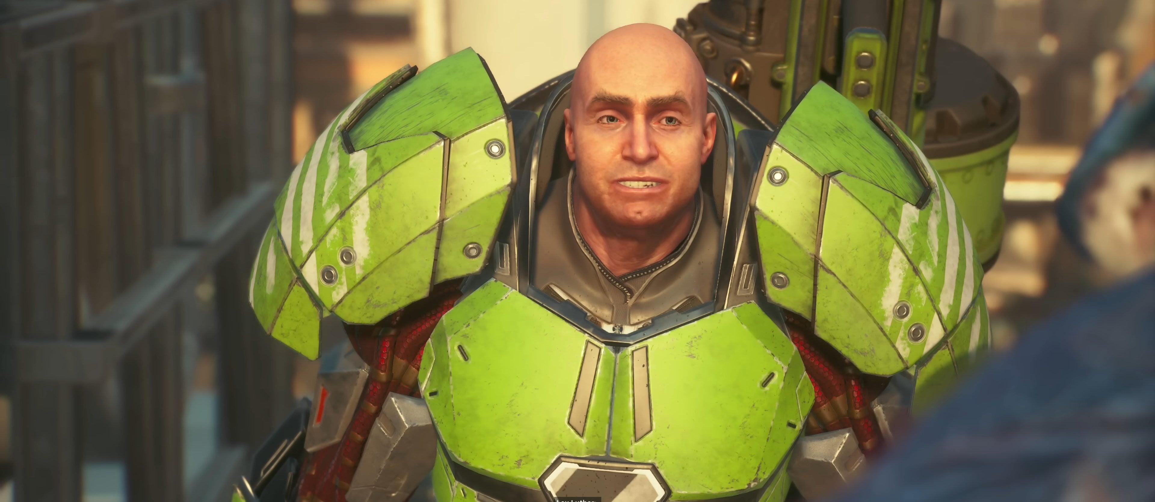 Lex Luthor (Corey Burton) joins the fight against Braniac (Jason Isaacs) in Suicide Squad: Kill the Justice League (2024), Rocksteady Studios