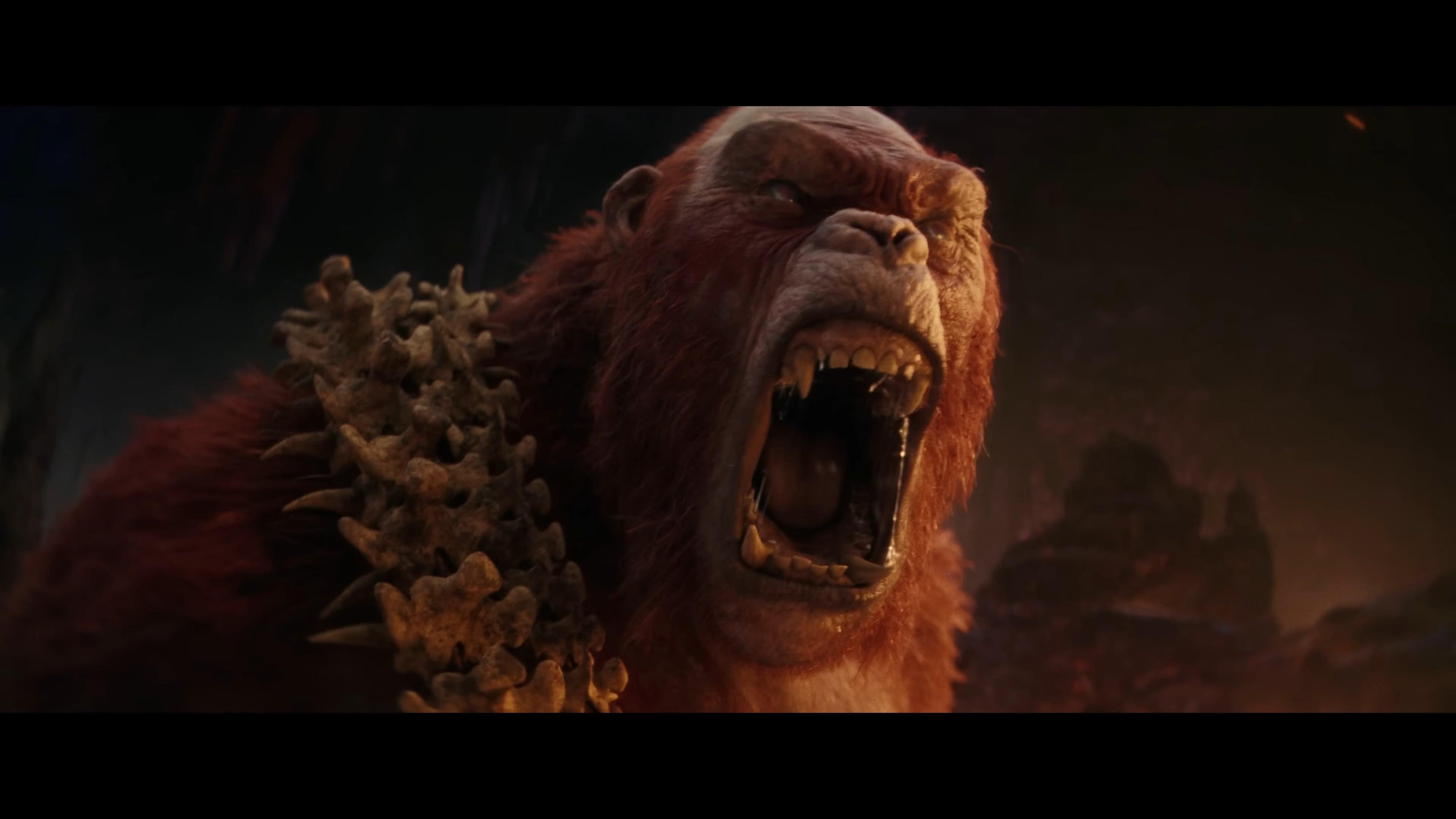 The Skar King seats himself on the throne of Kong's tribe in Godzilla x Kong: The New Empire (2024), Legendary