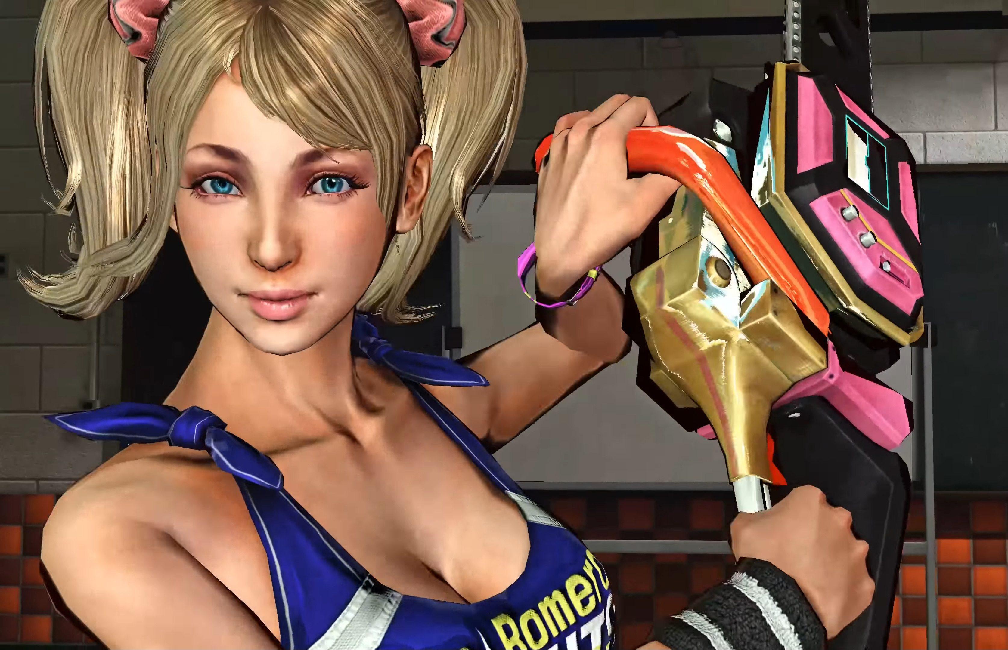 Juliet (Tara Strong) revs up in Lollipop Chainsaw (2012), Kadokawa Games