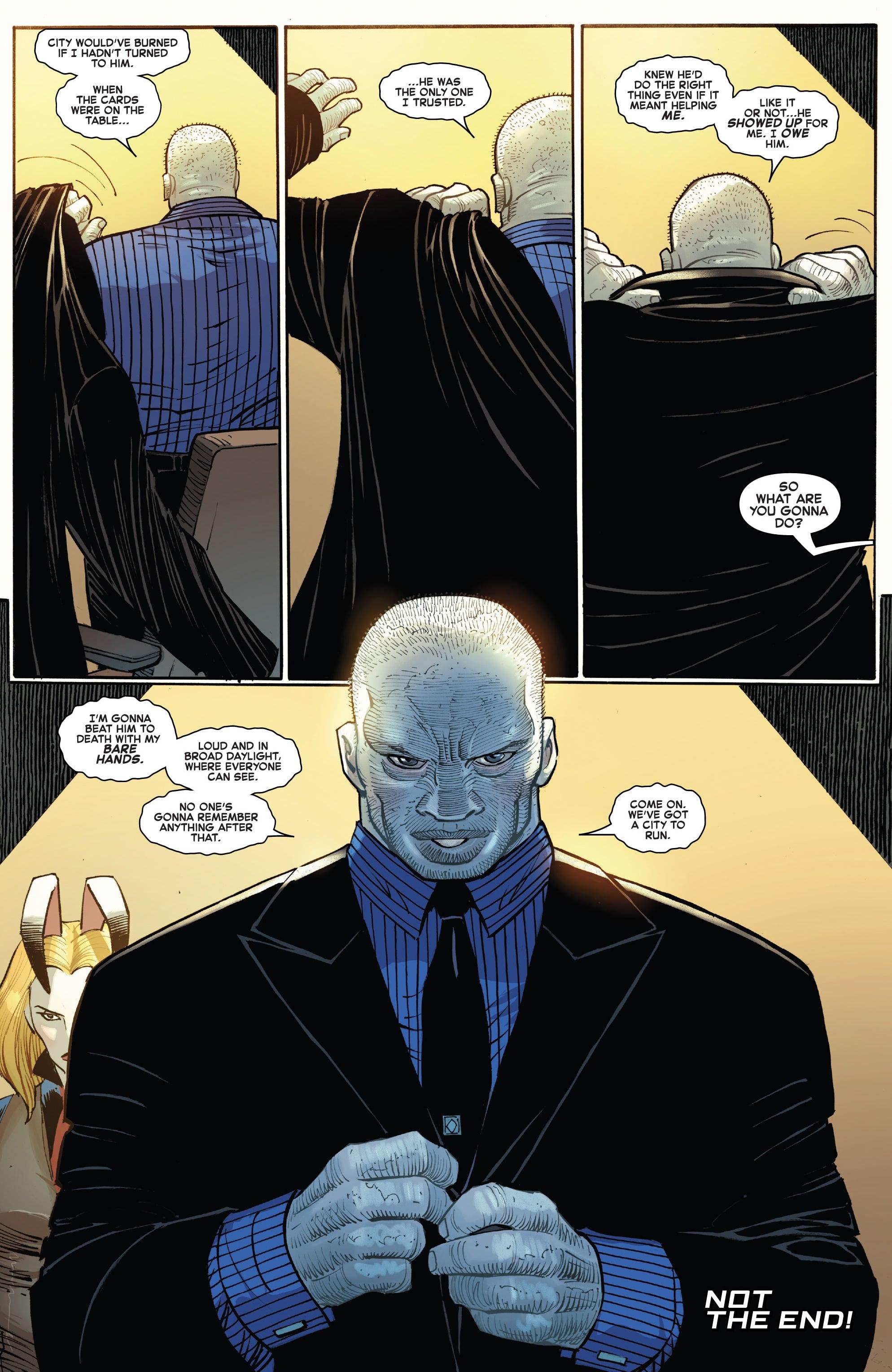 Tombstone has a solution to his Spider-Man problem in Amazing Spider-Man Vol. 6 #44 (2024), Marvel Comics. Words by Zeb Wells, art by John Romita Jr., Scott Hanna, and Marcio Menyz.