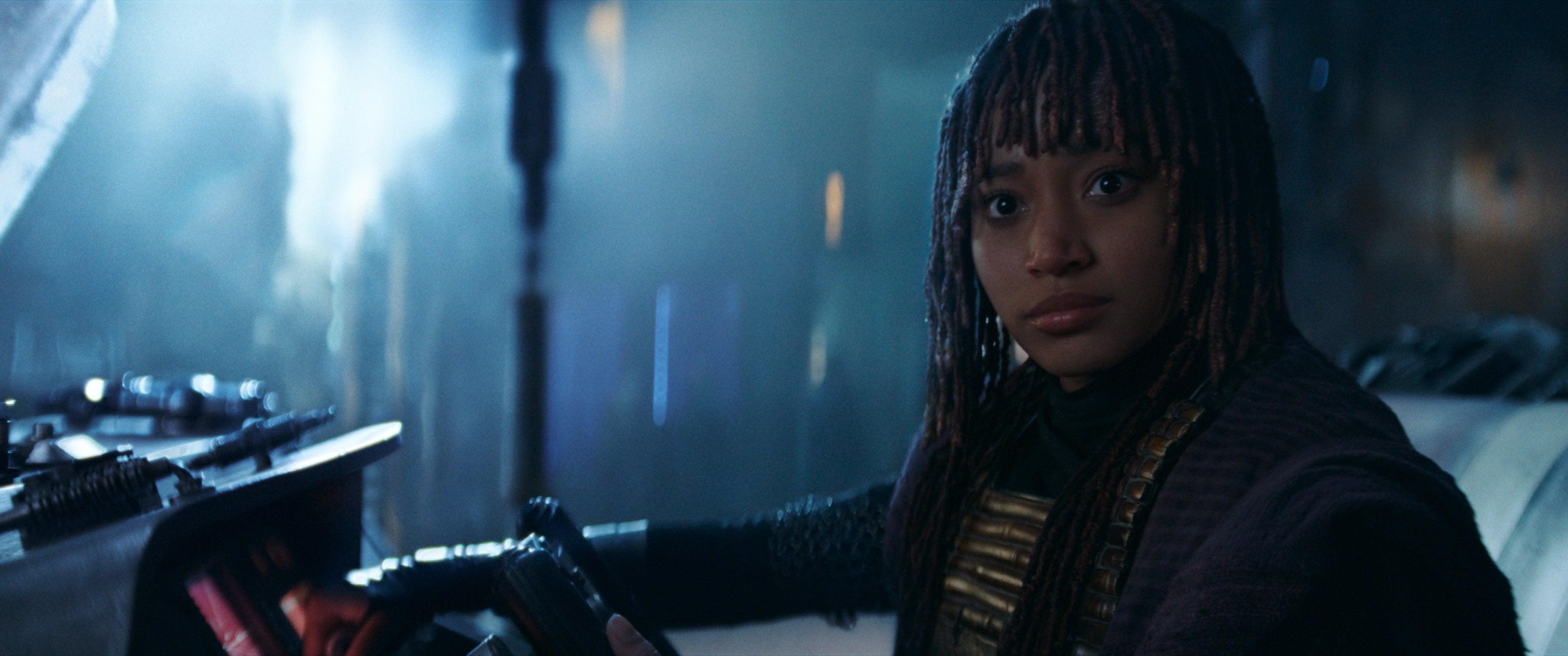 Mae (Amandla Stenberg) is on the trail of her next target in The Acolyte (2024), Disney