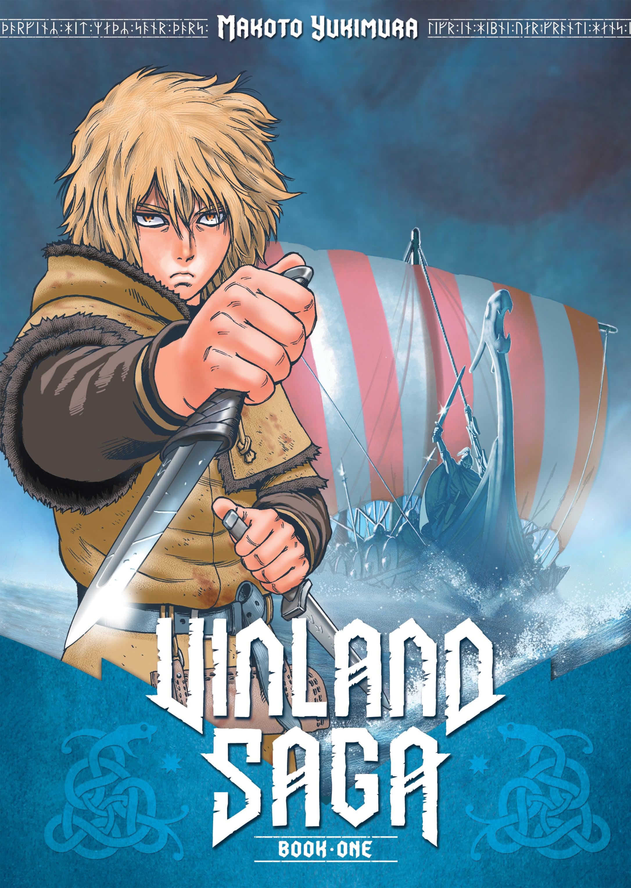 Thorfinn sets out to avenge his father on Makoto Yukimura's cover to Vinland Saga Vol. 1 (2005), Kodansha