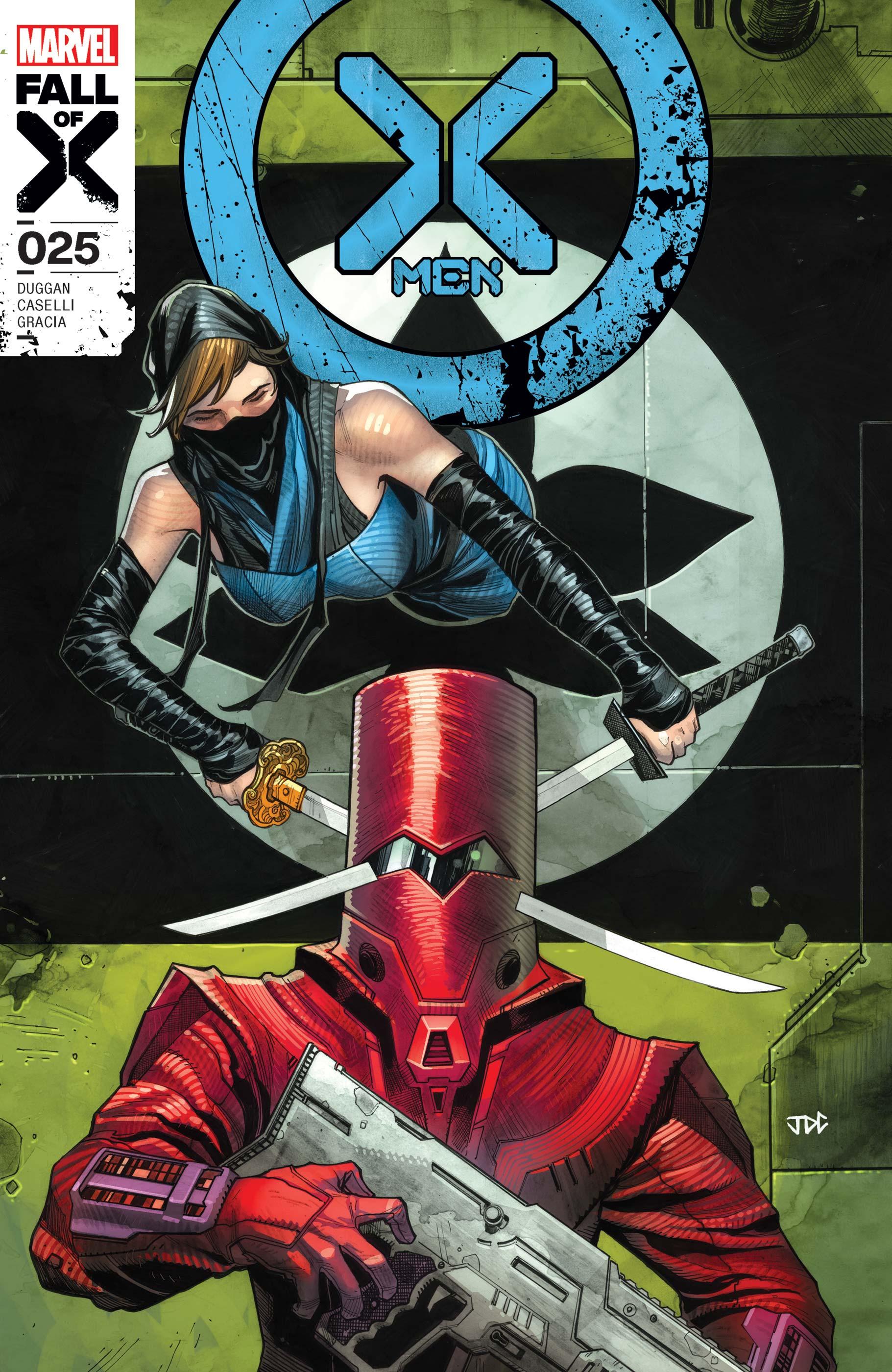 Kitty Pryde makes quick work of an Orchis guard on Joshua Cassara and Dean White’s cover to X-Men Vol. 6 #25 “From The Shadows” (2023), Marvel Comics