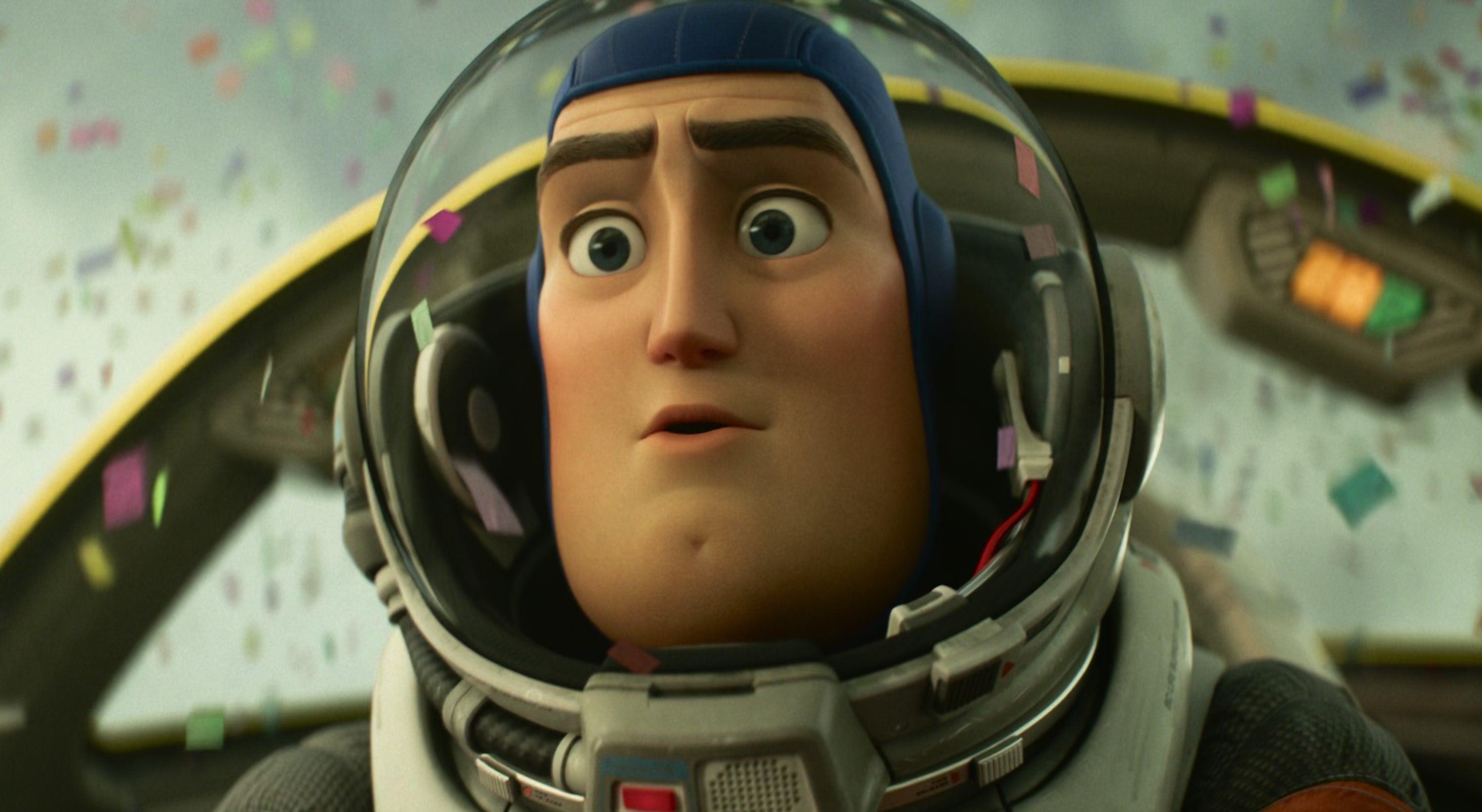 Buzz (Chris Evans) finds himself in the far-flung future in Lightyear (2022), Pixar Animation Studios