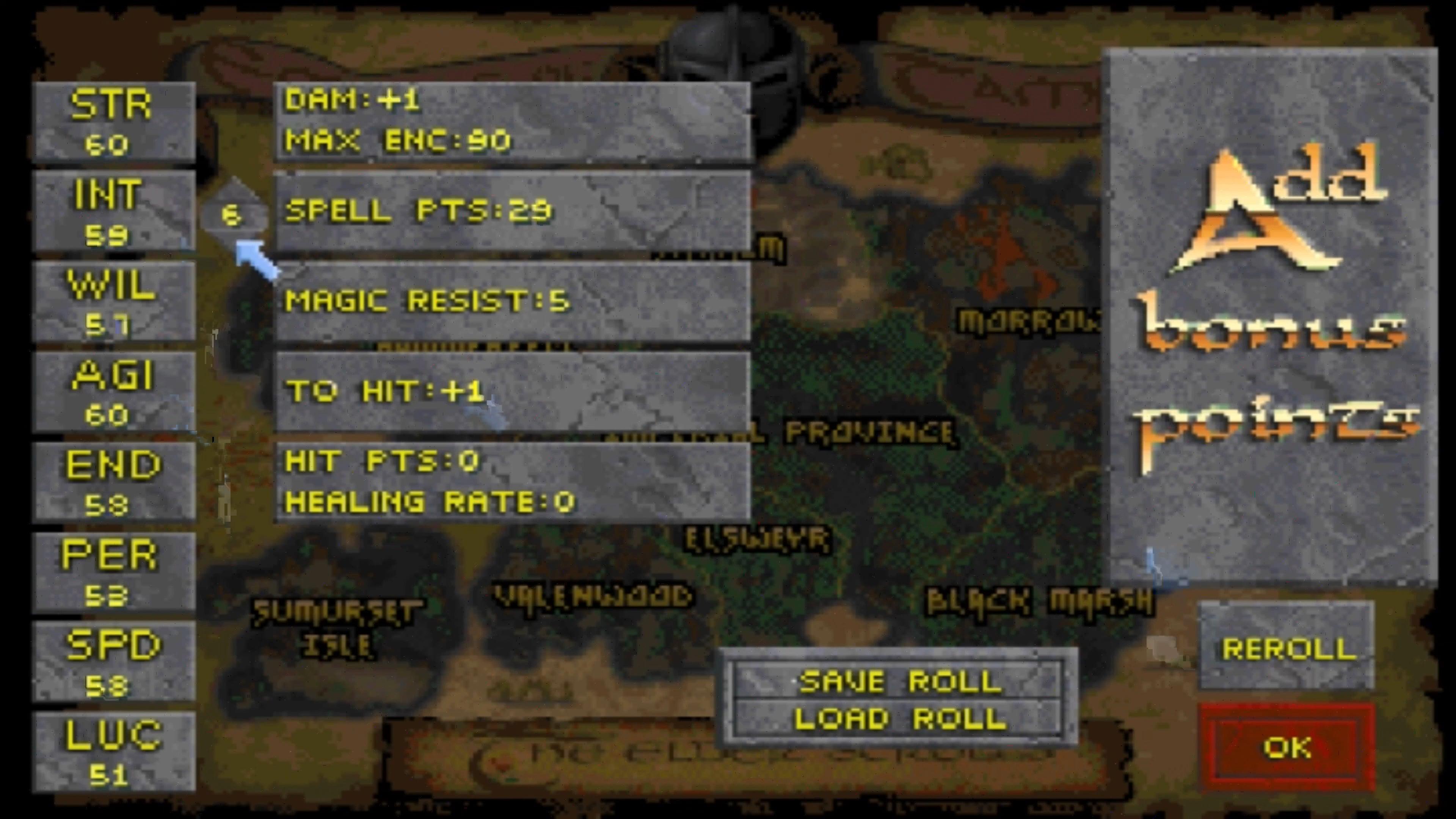 The player creates their avatar in The Elder Scrolls II: Daggerfall (1996), Bethesda