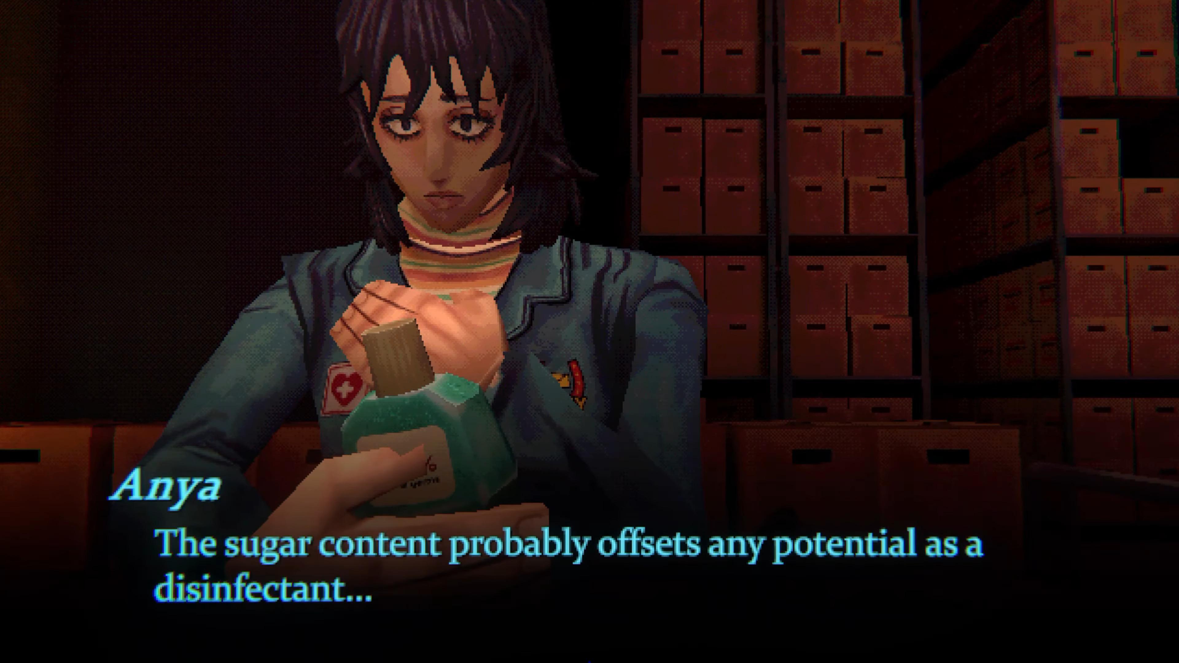 Anya investigates the Tuplar's over-aundant supply of mouthwash in Mouthwashing (2024), Wrong Organ