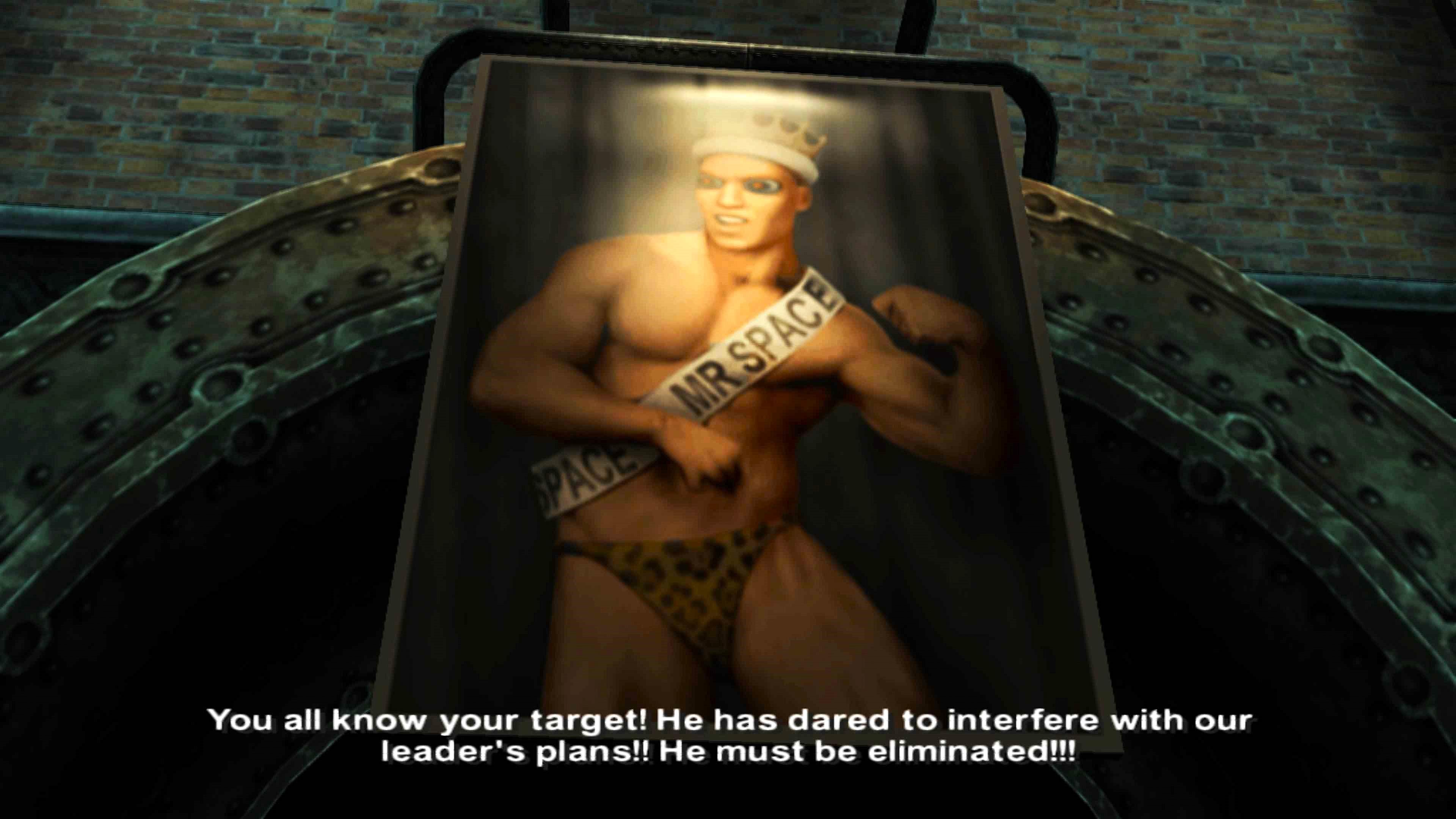 Photograph of Sargent Cortez's crowing as Mr.Space in TimeSplitters: Future Perfect.