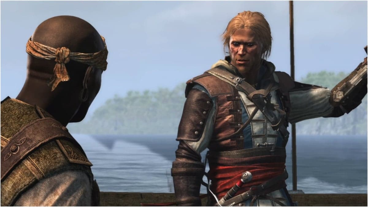 Edward (Matt Ryan) and Adéwalé (Tristan D. Lalla) come to an agreement in Assassin’s Creed IV: Black Flag (2013), Ubisoft