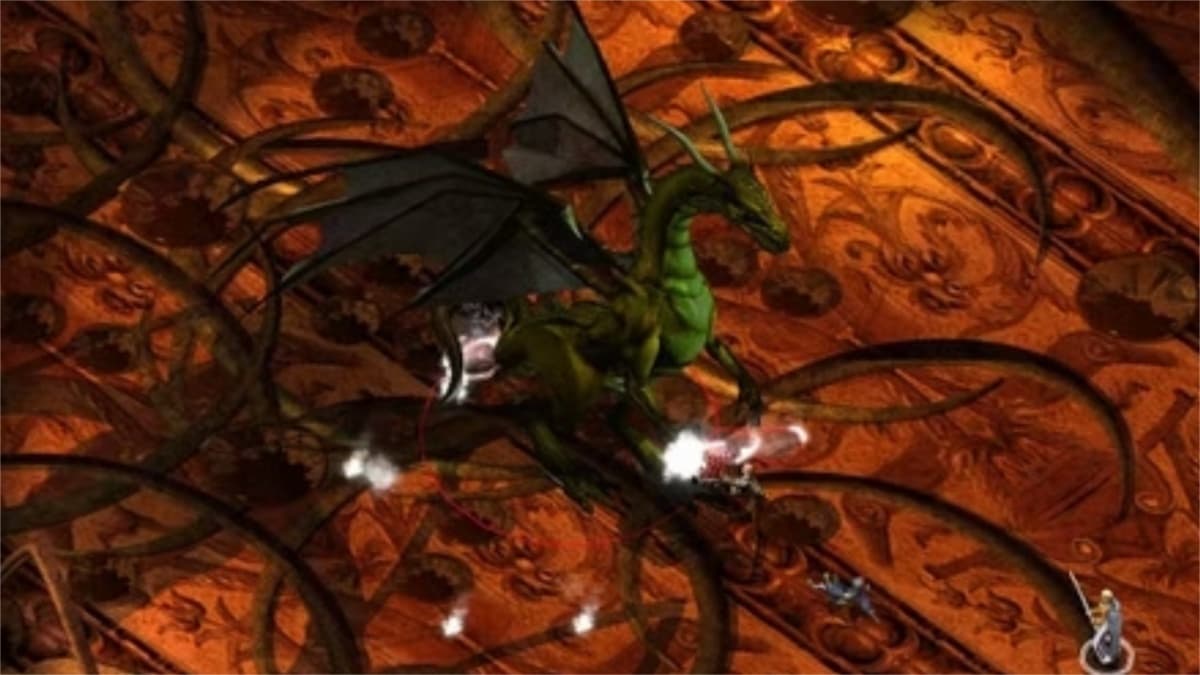 A dragon on the platform in Baldur