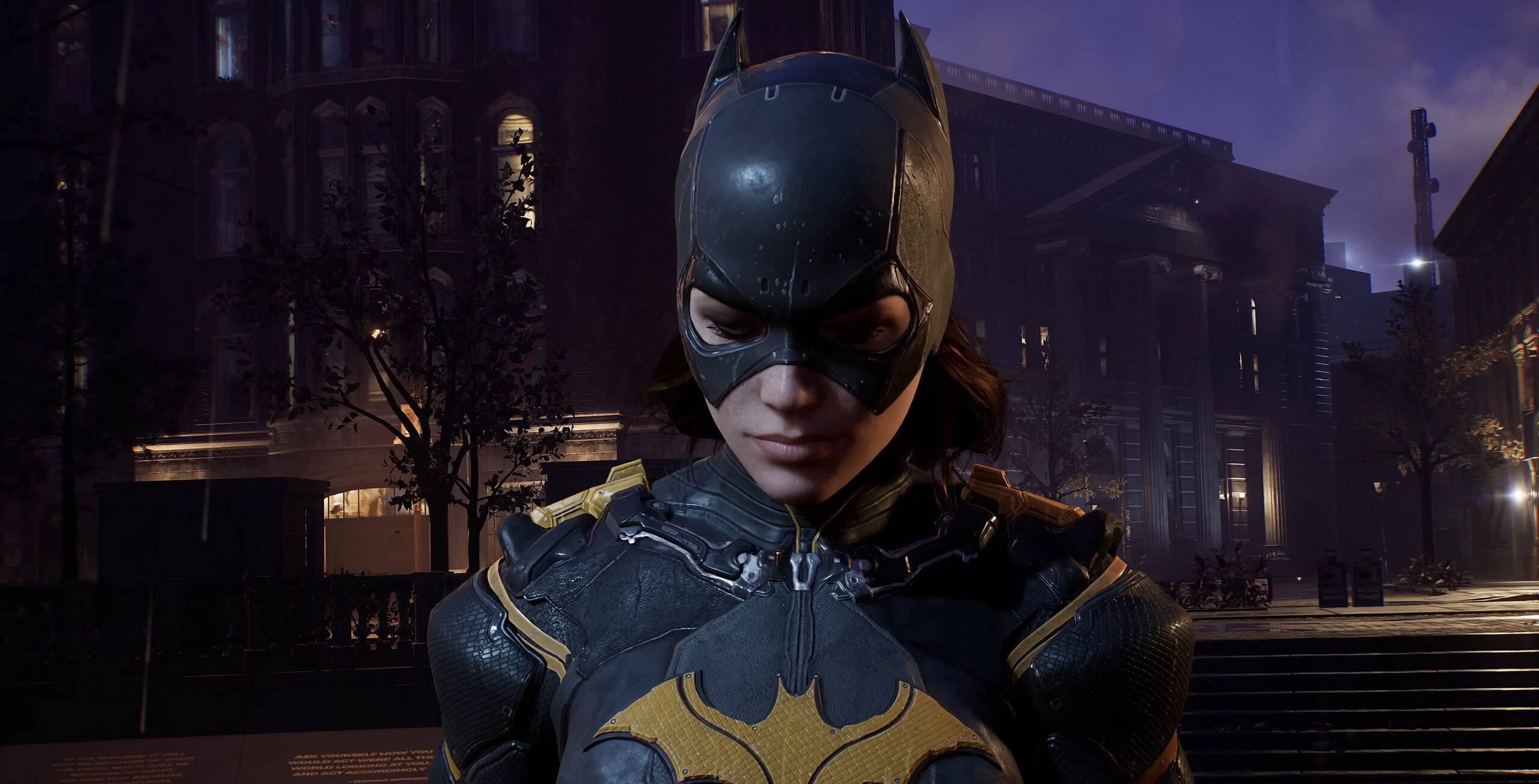 Batgirl (America Young) says goodbye to her father in Gotham Knights (2022), Warner Bros. Montreal