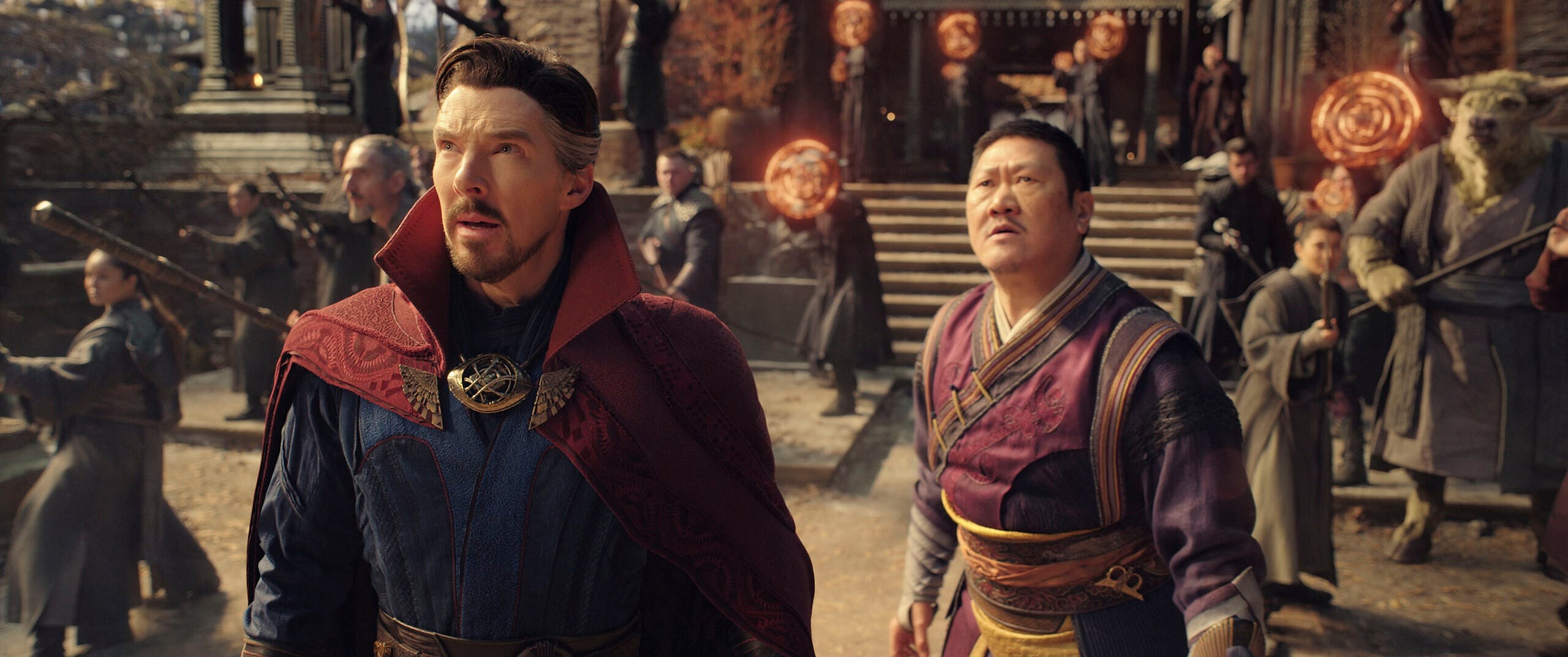 (L-R): Benedict Cumberbatch as Dr. Stephen Strange and Benedict Wong as Wong in Marvel Studios
