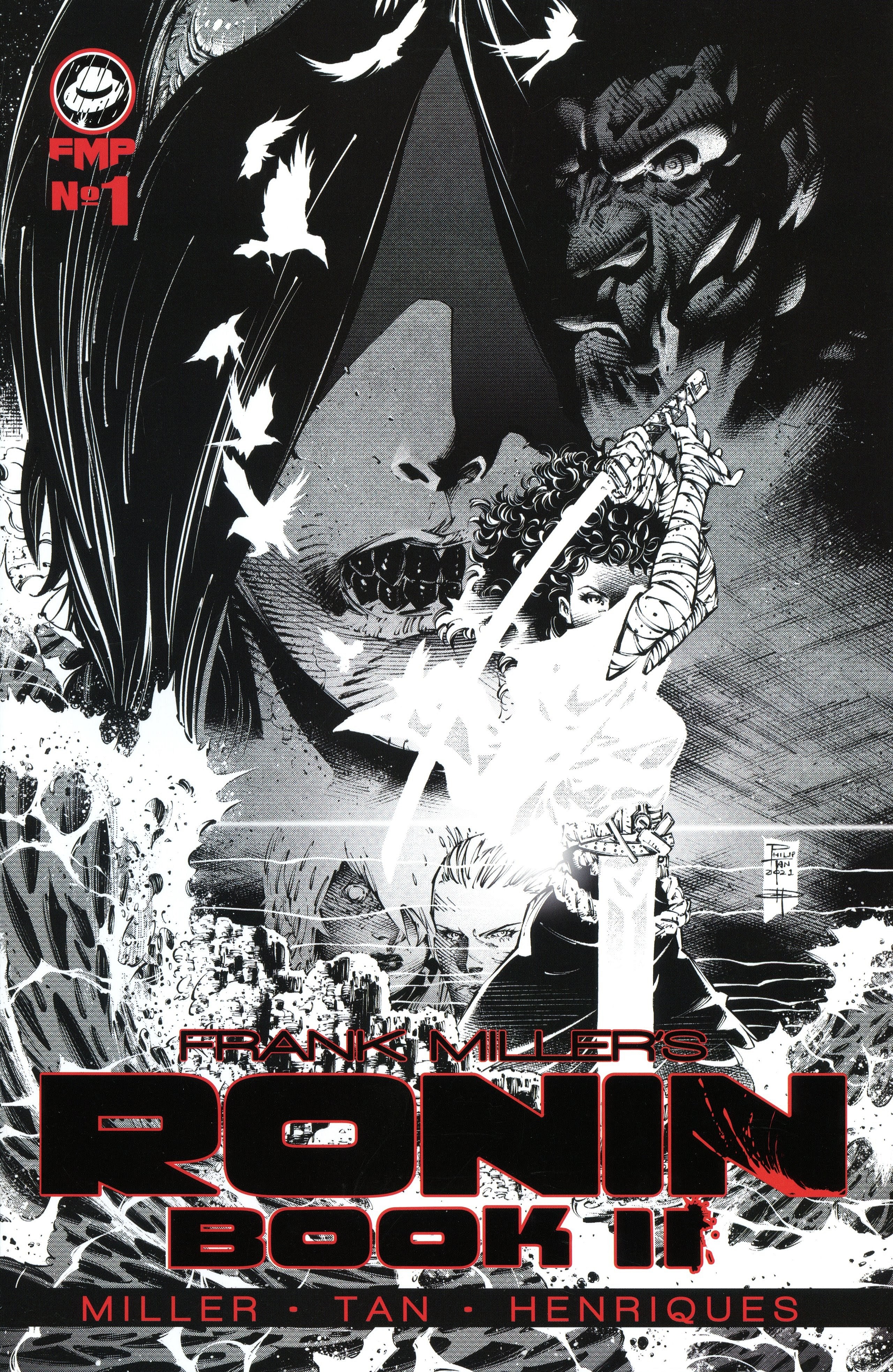 Ronin: Book II Issue #1 (2023), Frank Miller Presents. Words by Frank Miller. Art by Frank Miller, Phillip Tan, and Daniel Henriques