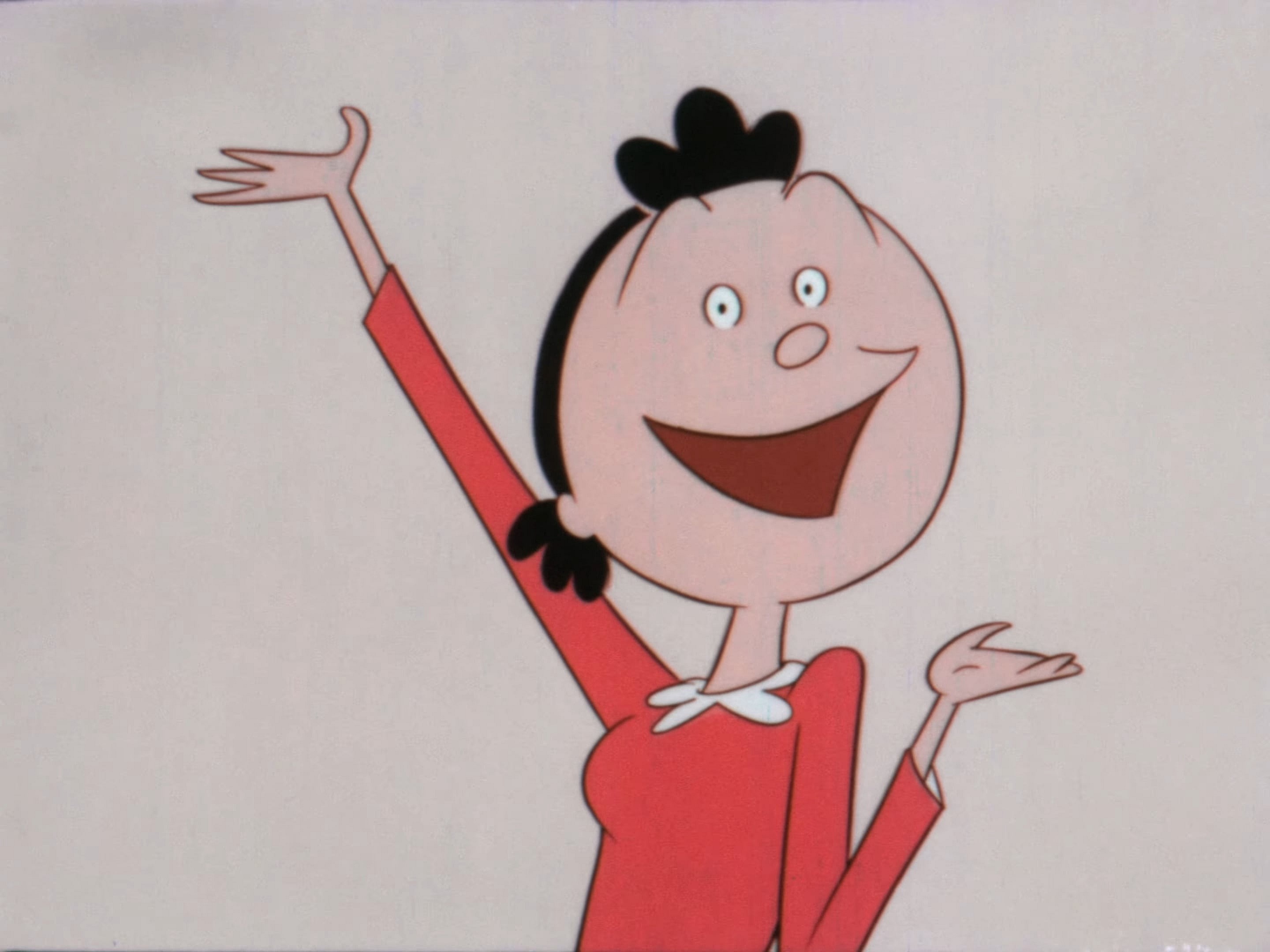 Sazae Fuguta (Midori Kato) introduces herself to the world in the opening to Sazae-san (1969), Eiken