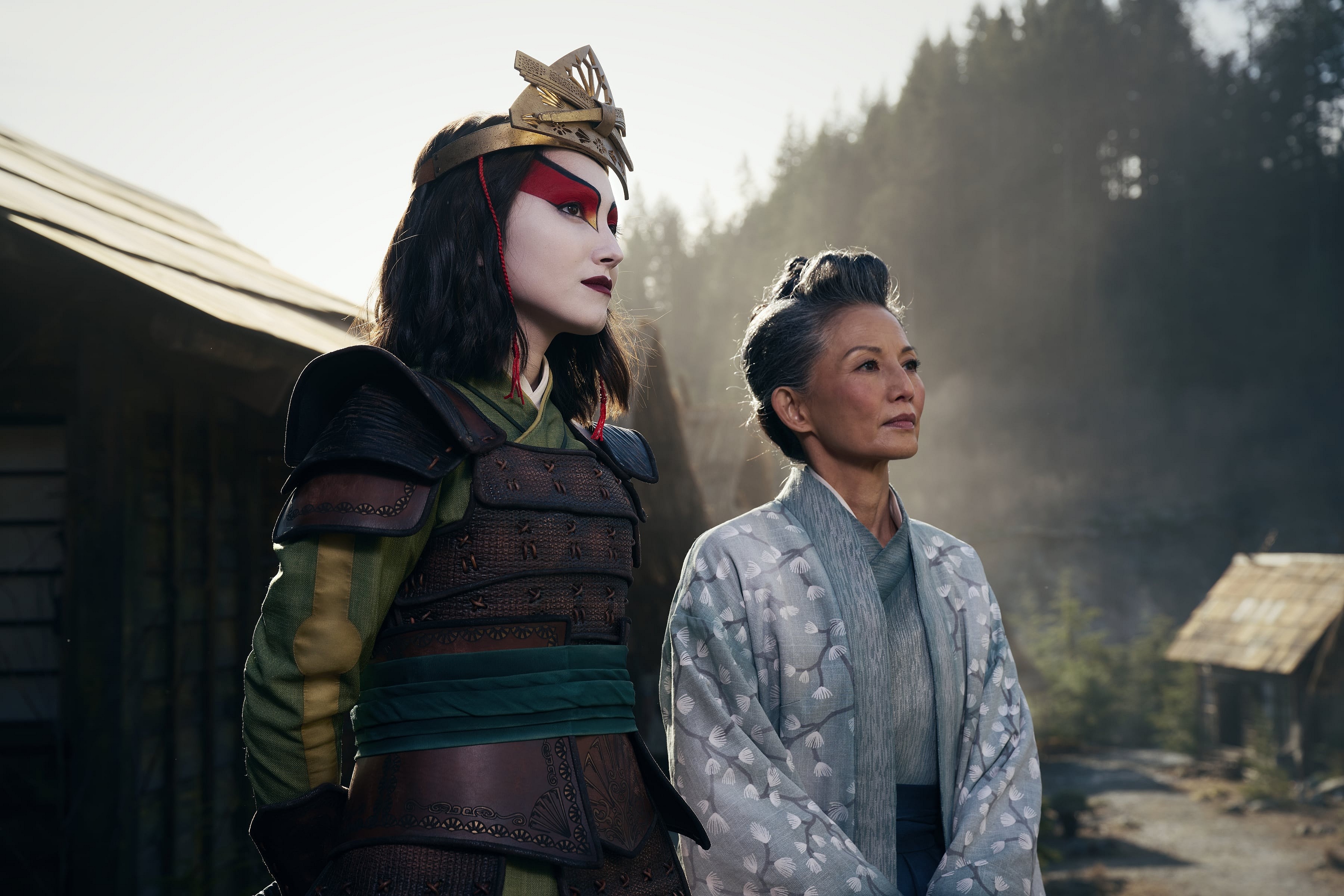 Suki (Maria Zhang) confers with her mother Yukari (Tamlyn Tomita )in Avatar: The Last Airbender (2024), Netflix