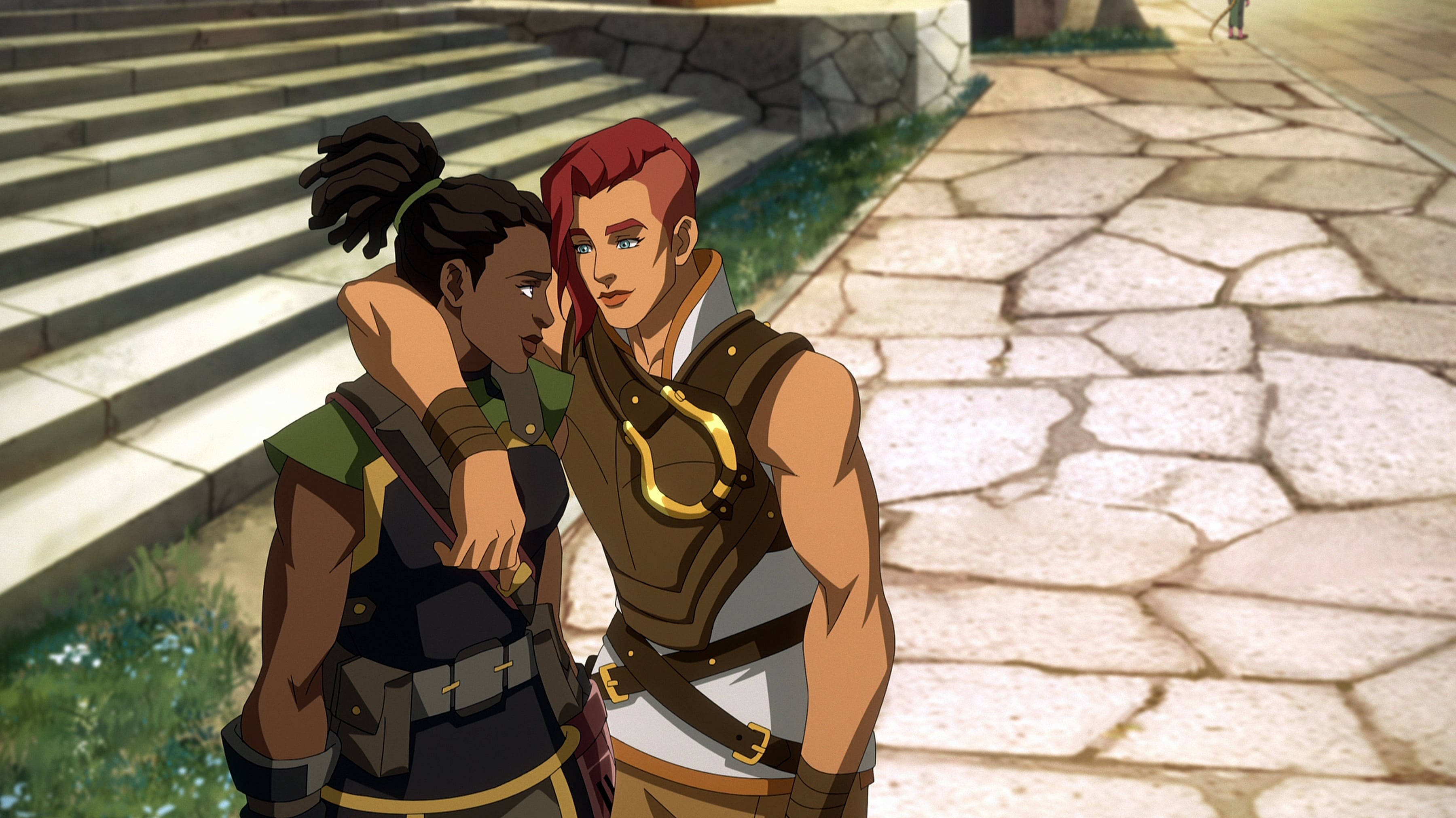 MASTERS OF THE UNIVERSE: REVELATION (L to R) TIFFANY SMITH as ANDRA and SARAH MICHELLE GELLAR as TEELA in episode 102 of MASTERS OF THE UNIVERSE: REVELATION Cr. COURTESY OF NETFLIX © 2021