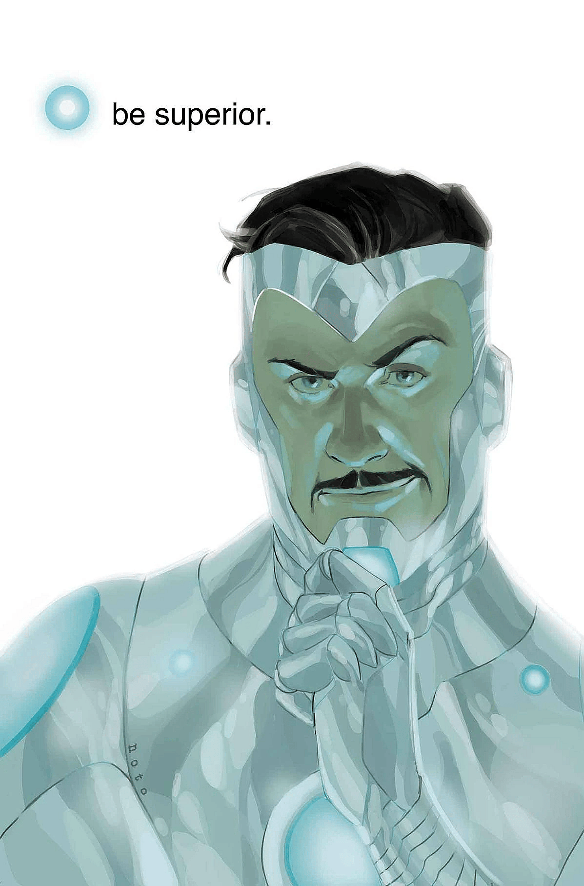 Tony Stark launches a new ad campaign on Phil Noto's variant cover to Superior Iron Man Vol. 1 #2 "Be Superior - Chapter 2: Daredevil vs. Iron Man" (2014), Marvel Comics