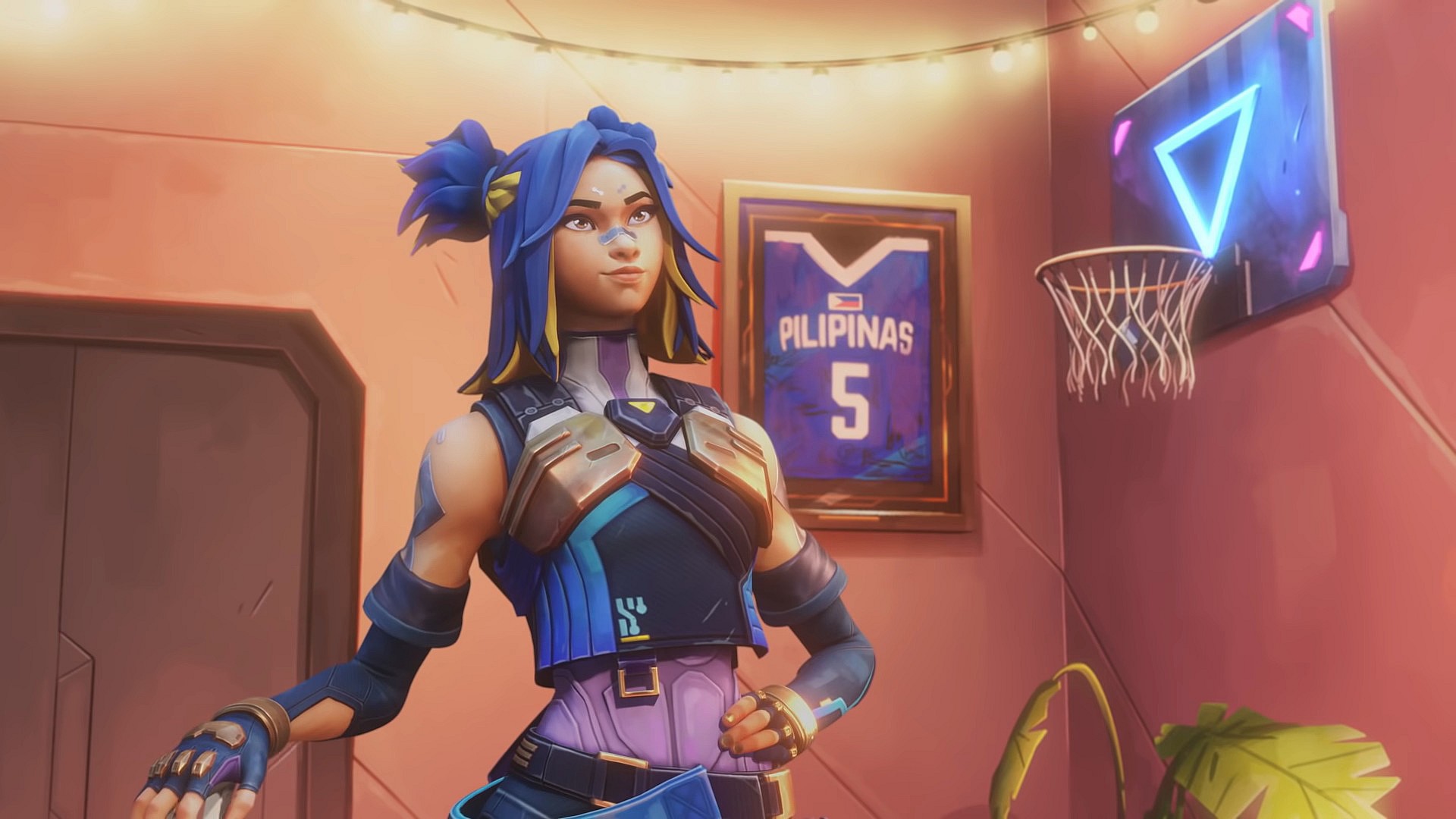 Neon (Vanille Velasquez) prepares for a new day in Valorant (2020), Riot Games