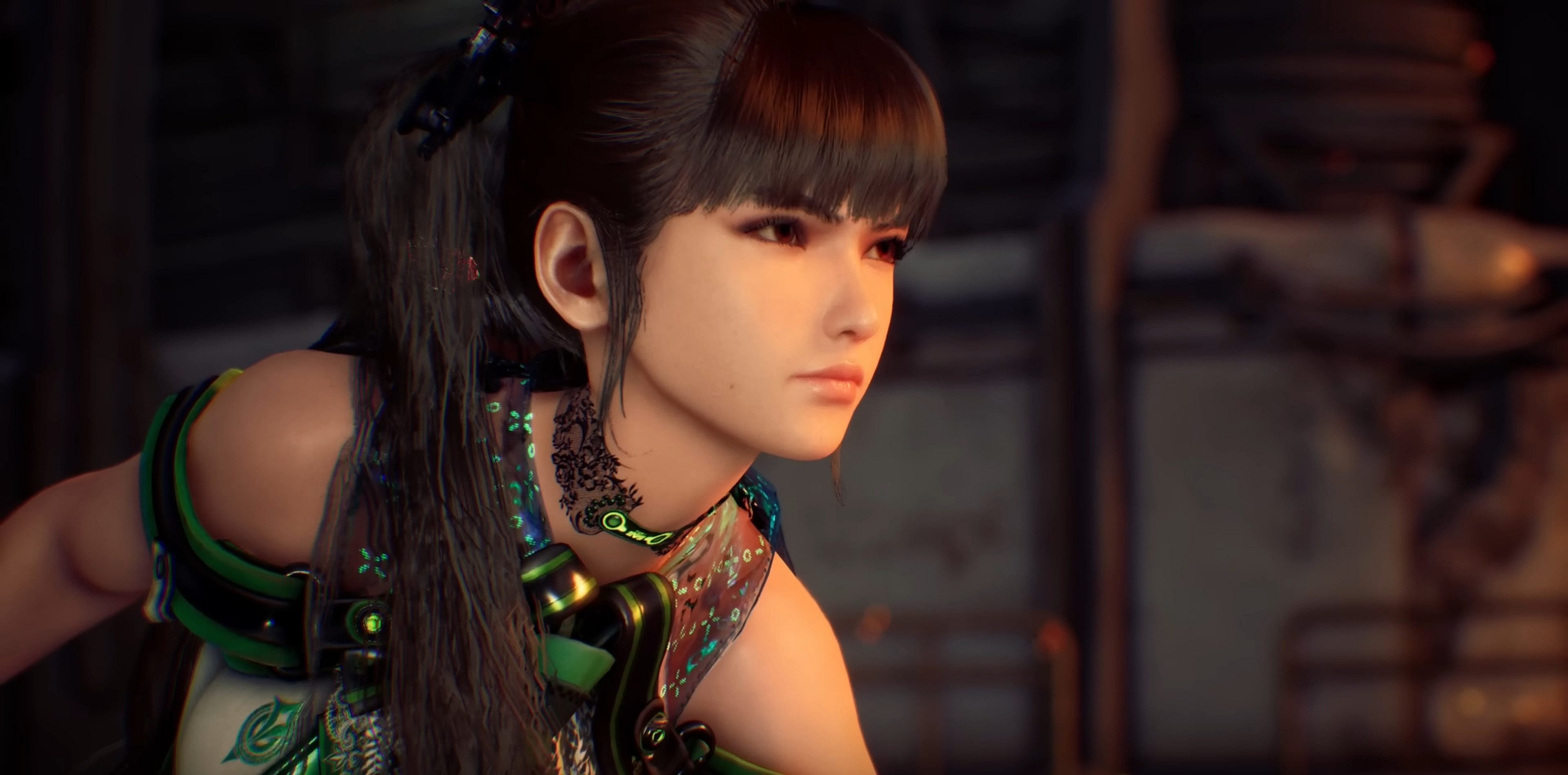 Eve (Rebecca Hanssen) prepares her plan of attack against a Brute in Stellar Blade (2024), Shift Up