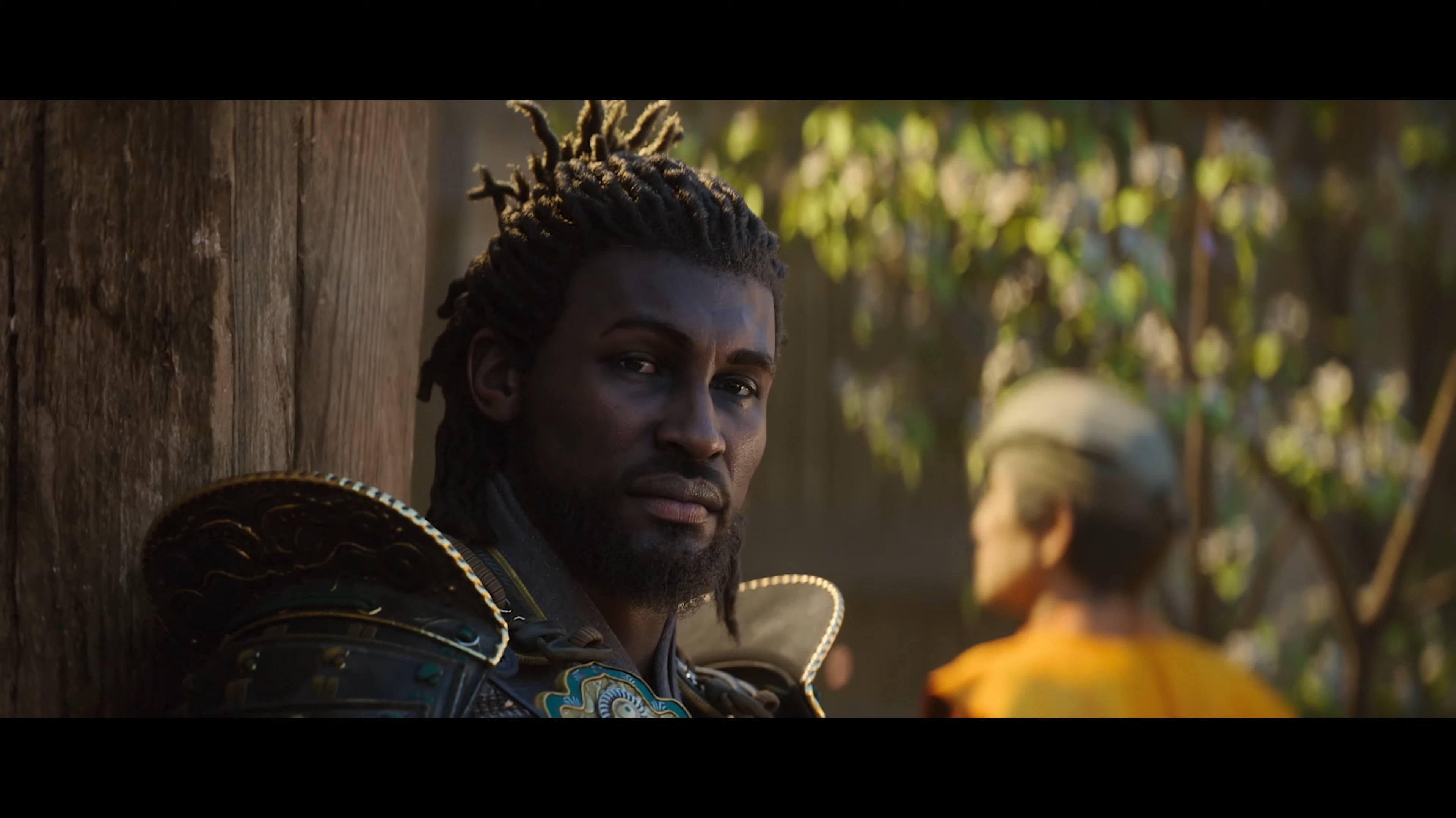 Yasuke (TBA) awaits the delivery of a message from Naoe (TBA) in Assassin's Creed Shadows (2024), Ubisoft