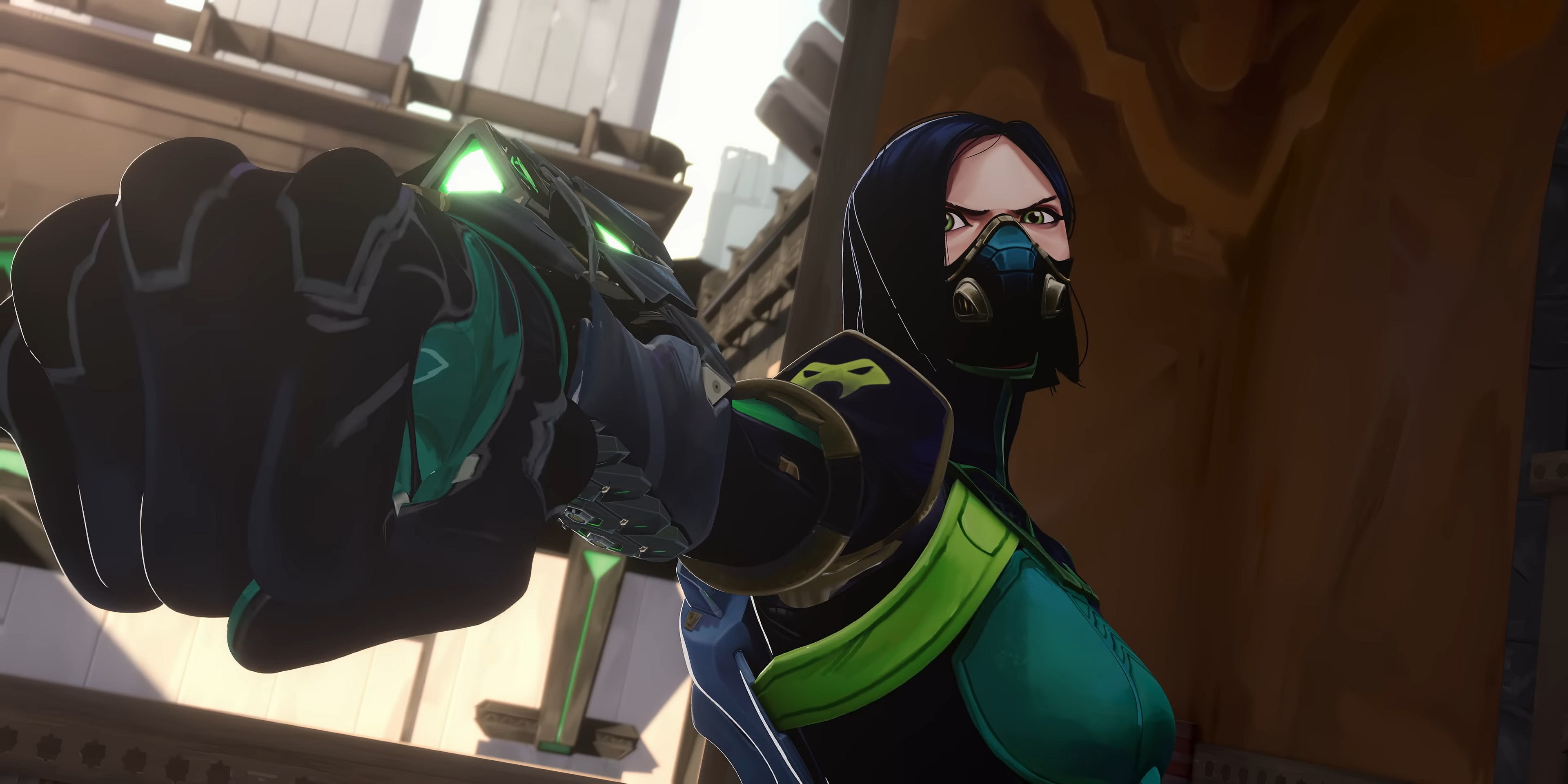 Viper (Ashly Burch) takes aim at Iso (TBD) in Valorant (2020), Riot Games