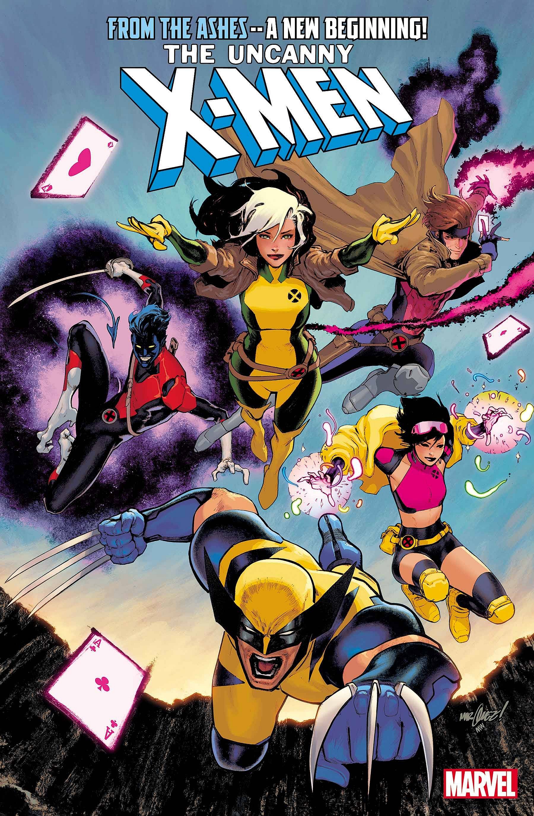 The titular team leaps into the fray on David Marquez and Matthew Wilson's variant cover to Uncanny X-Men Vol. 6 #1 (2024), Marvel Comics