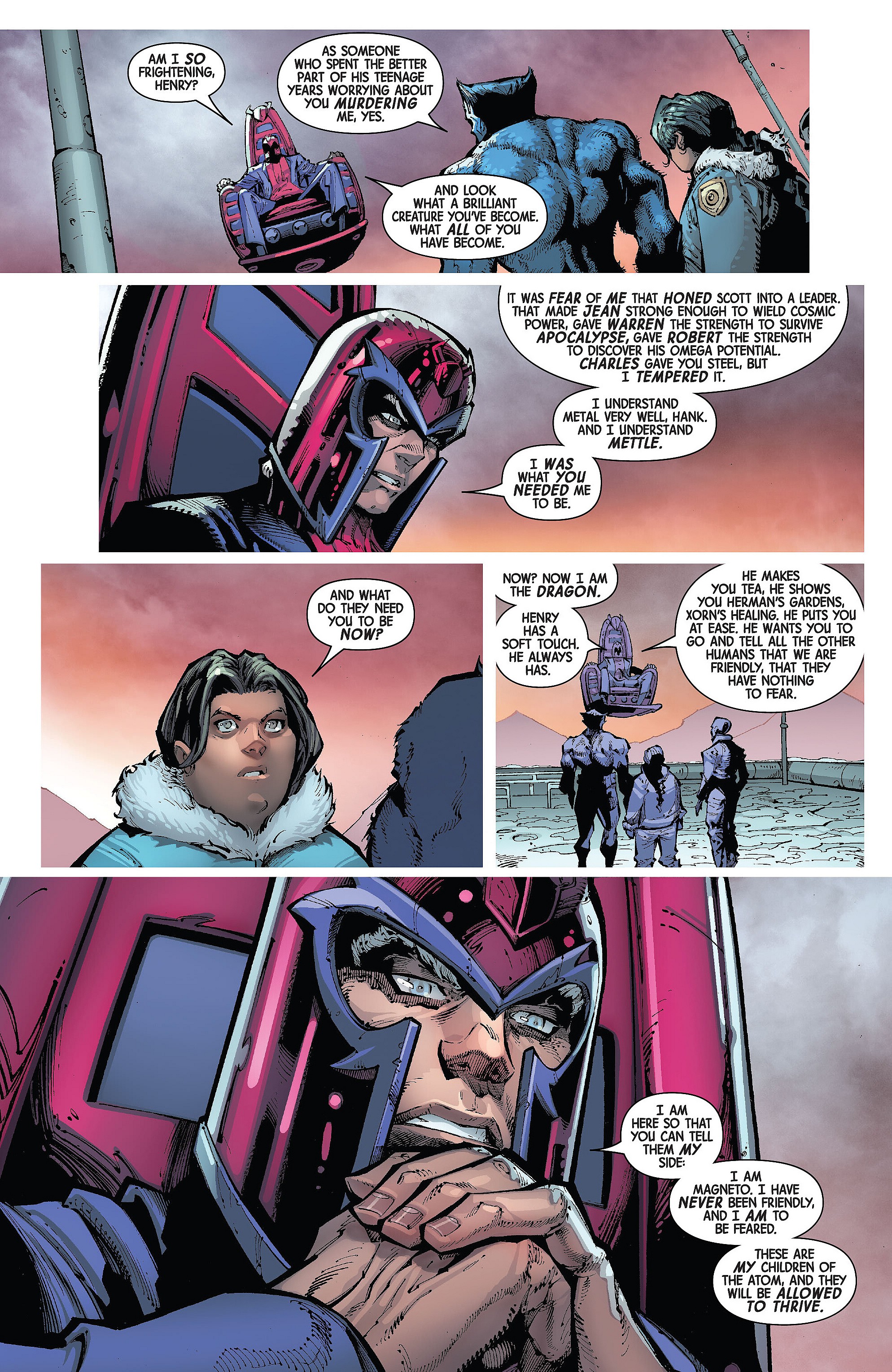 Magneto makes his intentions clear in X-Men Vol. 7 #1 "Fire-Baptized Species" (2024), Marvel Comics. Words by Jed MacKay, art by Ryan Stegman, JP Mayer, Marte Gracia, and Clayton Cowles.