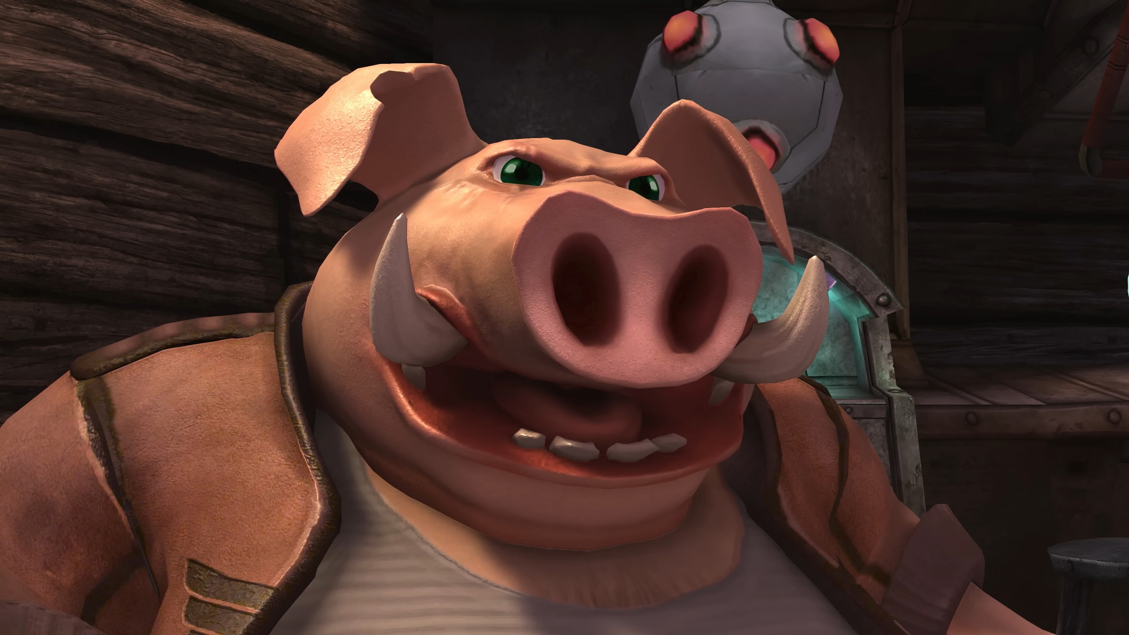 Pey'j (David Gasman) has some advice for Jade (Jodi Forrest) in Beyond Good & Evil - 20th Anniversary Edition (2024), Ubisoft