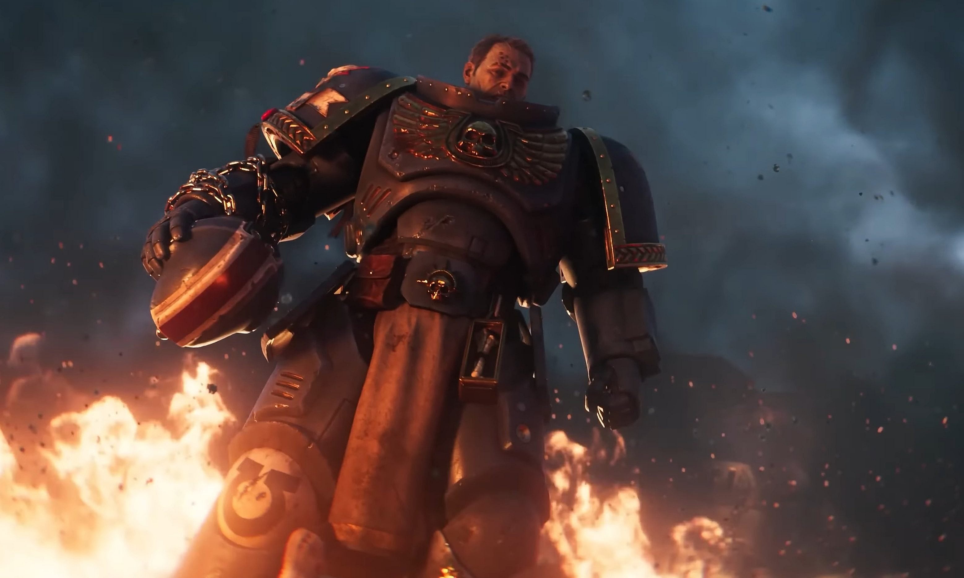 A Space Marine stomps out heresy in Warhammer 40,000: Space Marine 2 (2024), Saber Interactive