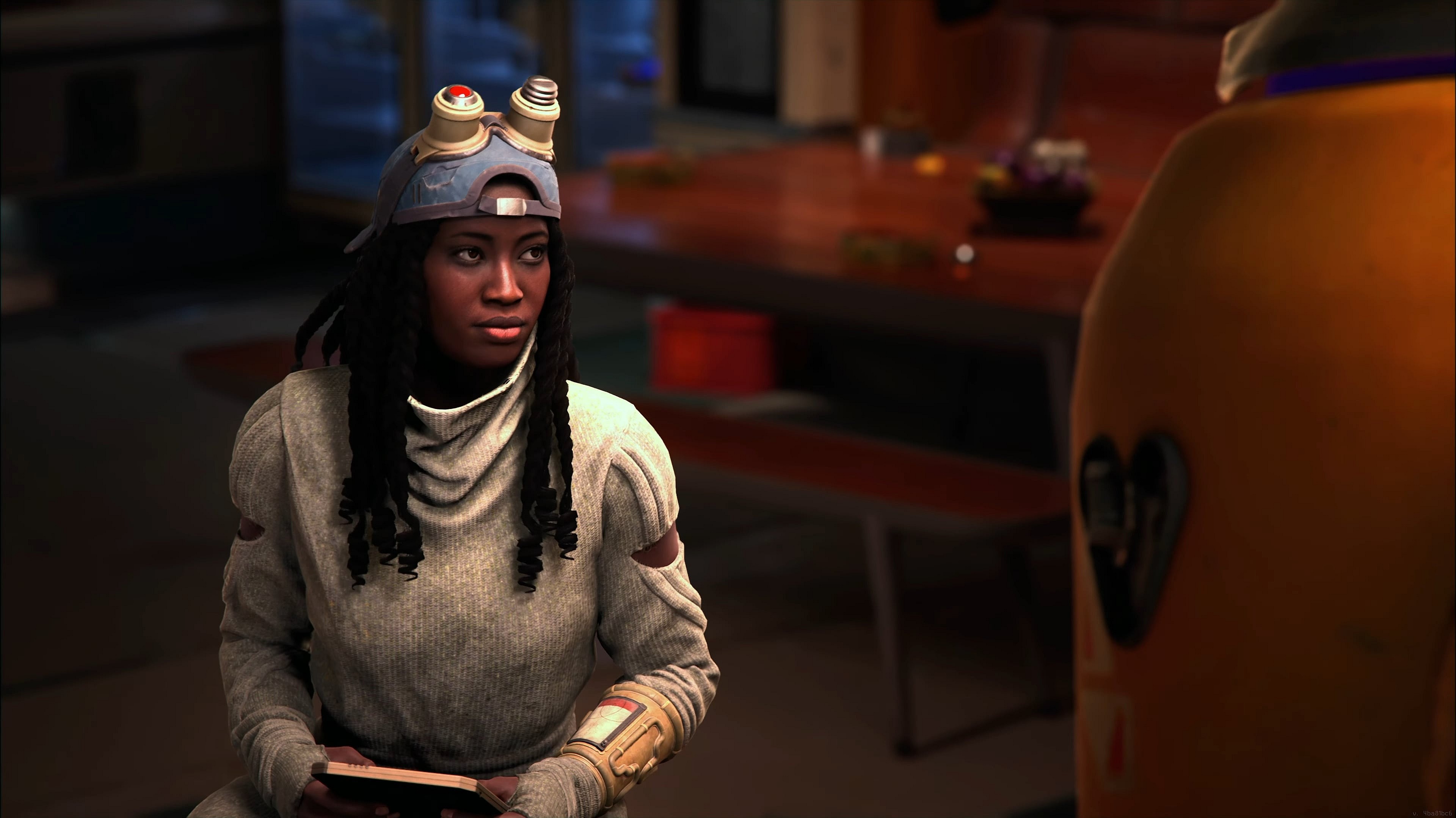 Vale (Chivonne Michelle) runs a diagnostics check on 1-OFF (Armen Taylor) in Concord (2025), Firewalk Studios